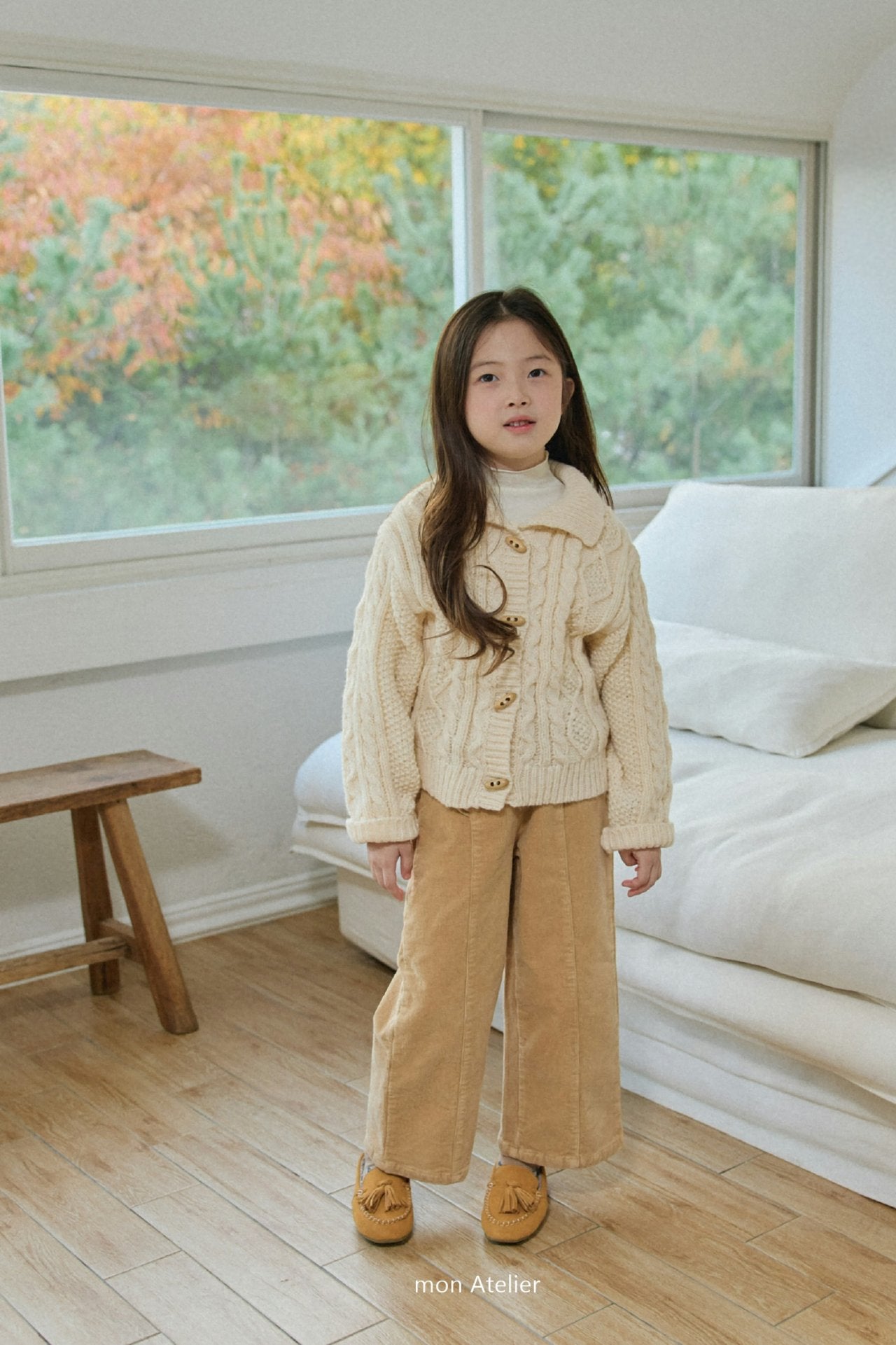 Frill corduroy pants