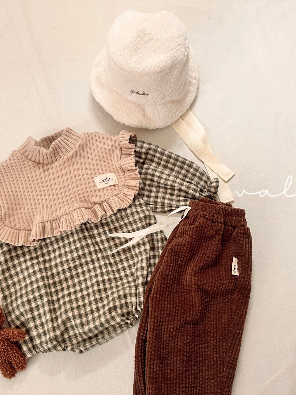 Frill ribbon collar rompers (baby)