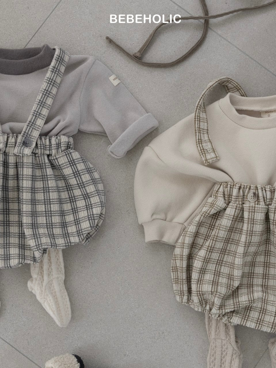 Soft check suspender bloomer