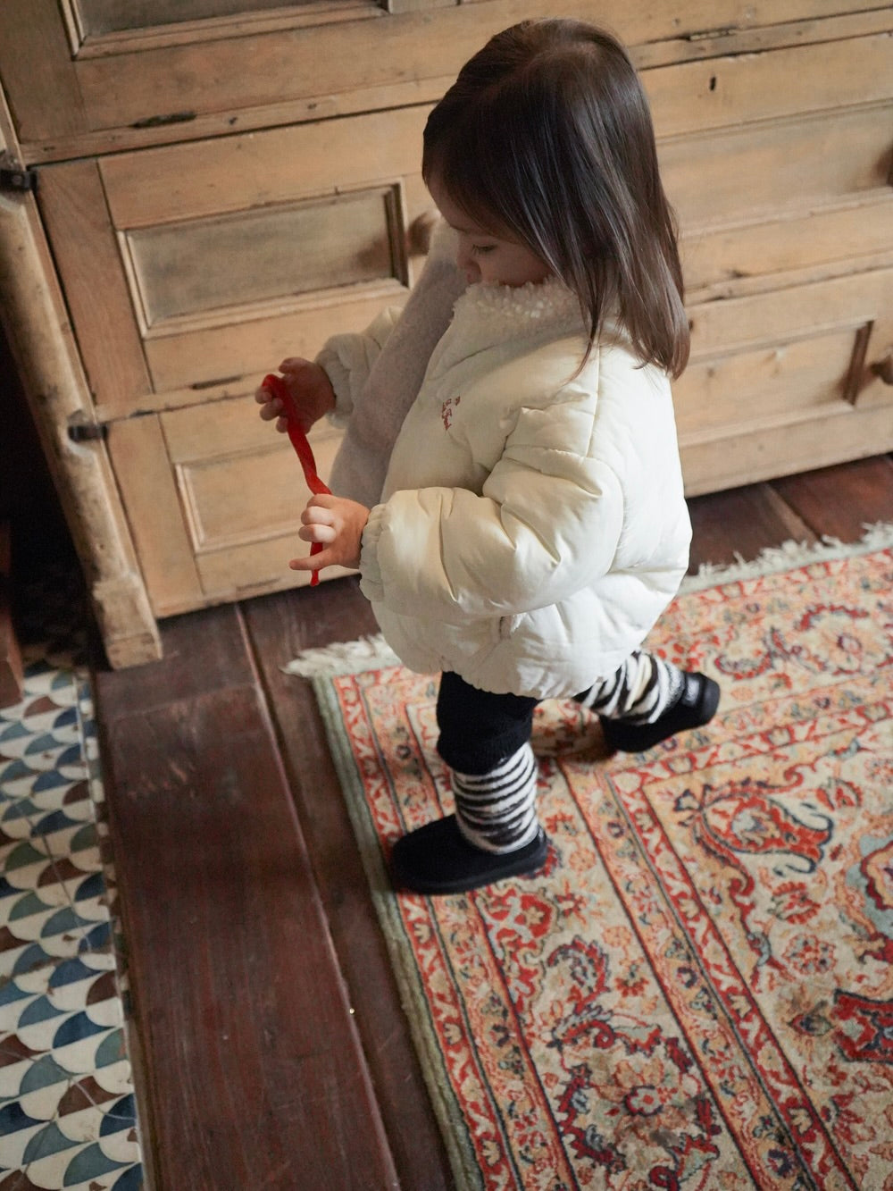 Stretch ribbed pants