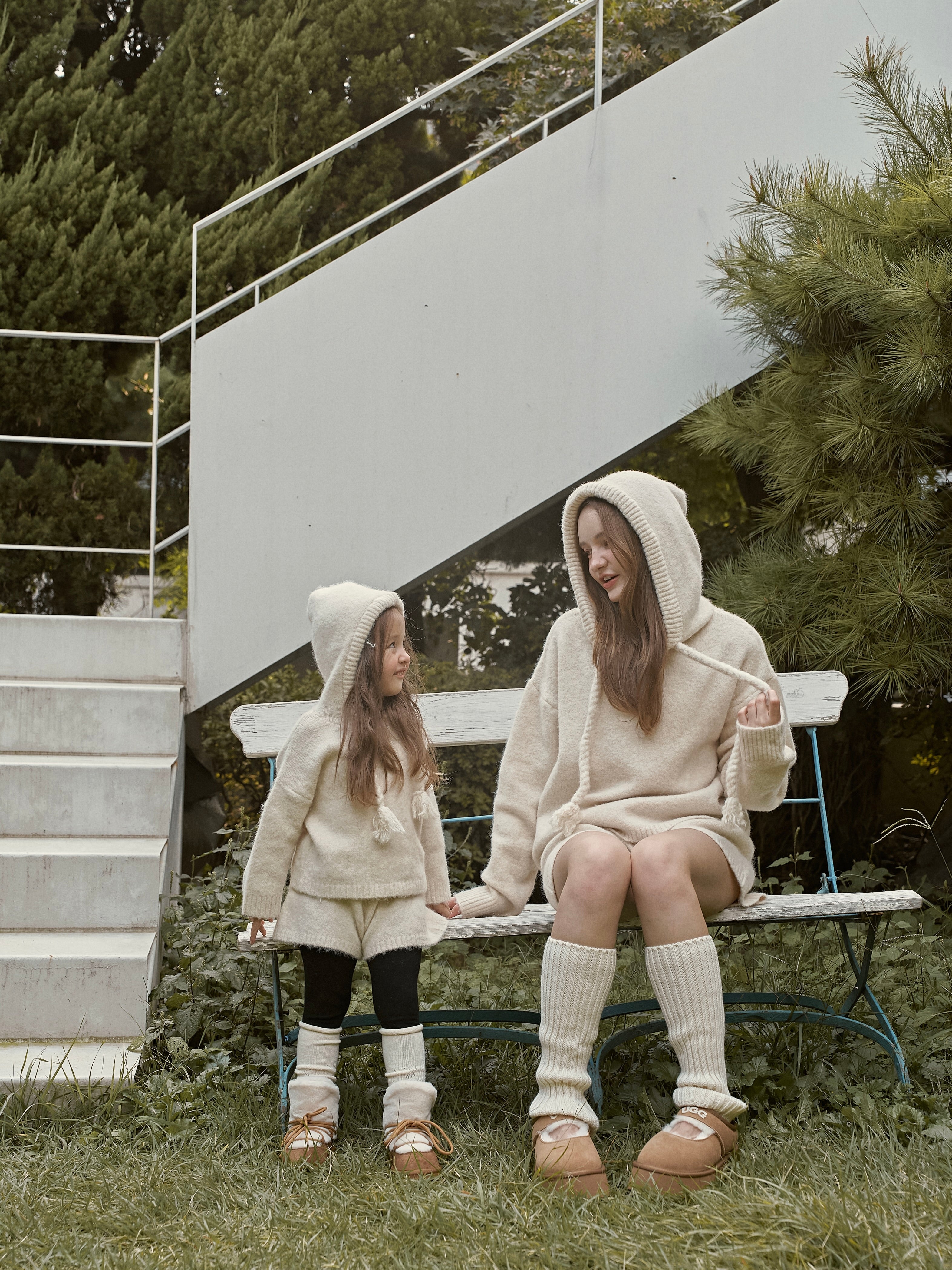 Knit hoodie set (kids and adults)