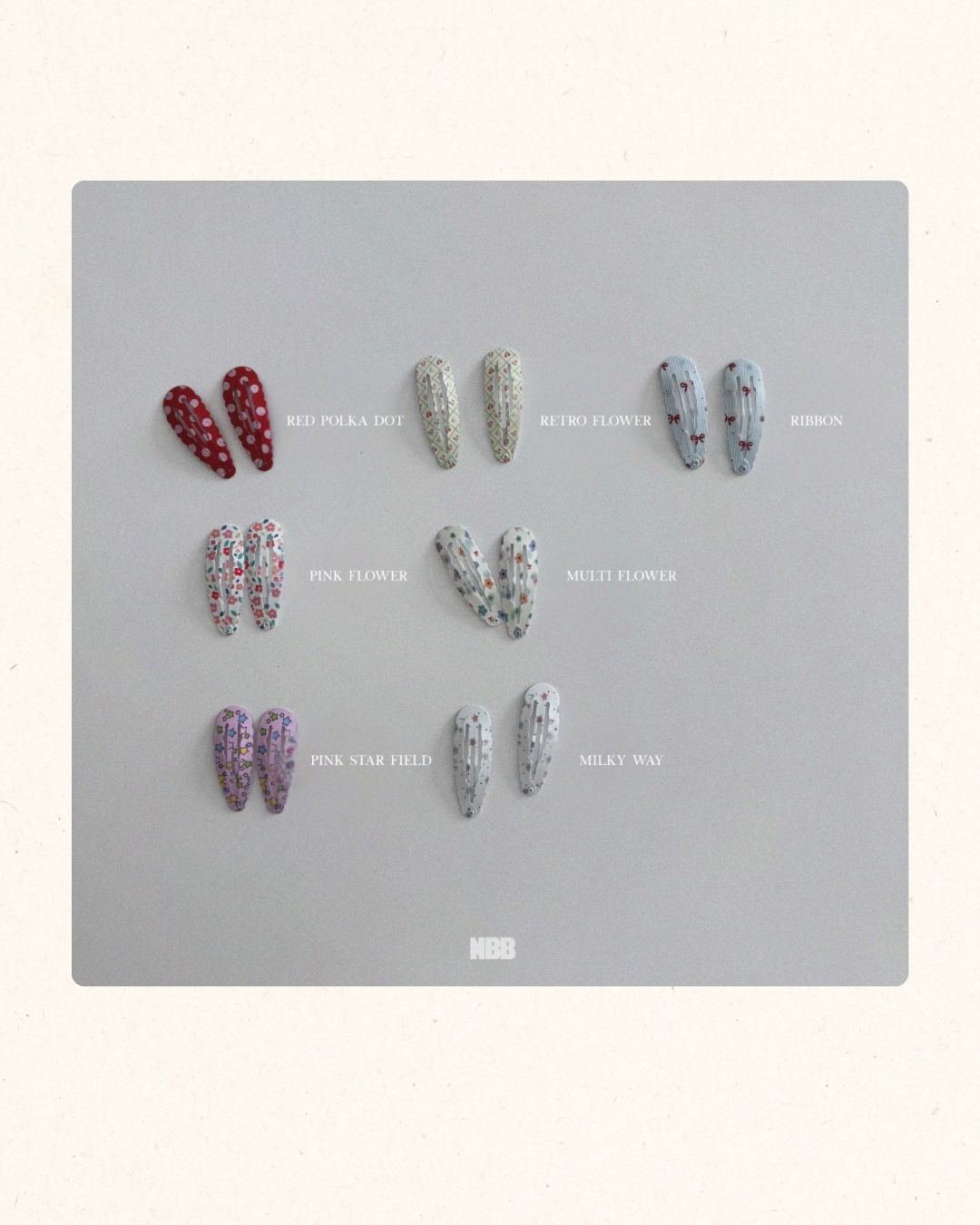 Retro snap clip set (2 pieces)