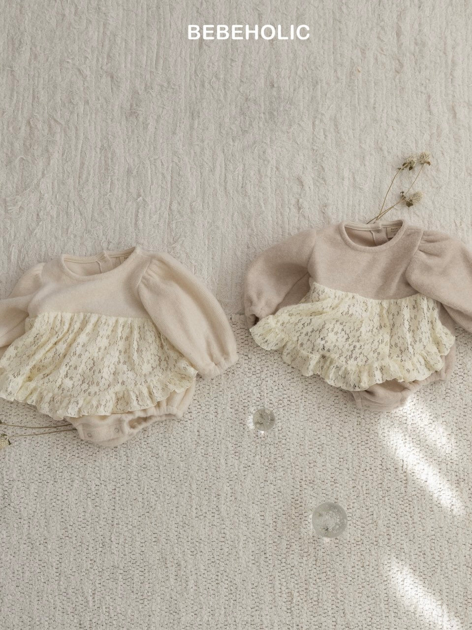 Lace frill rompers