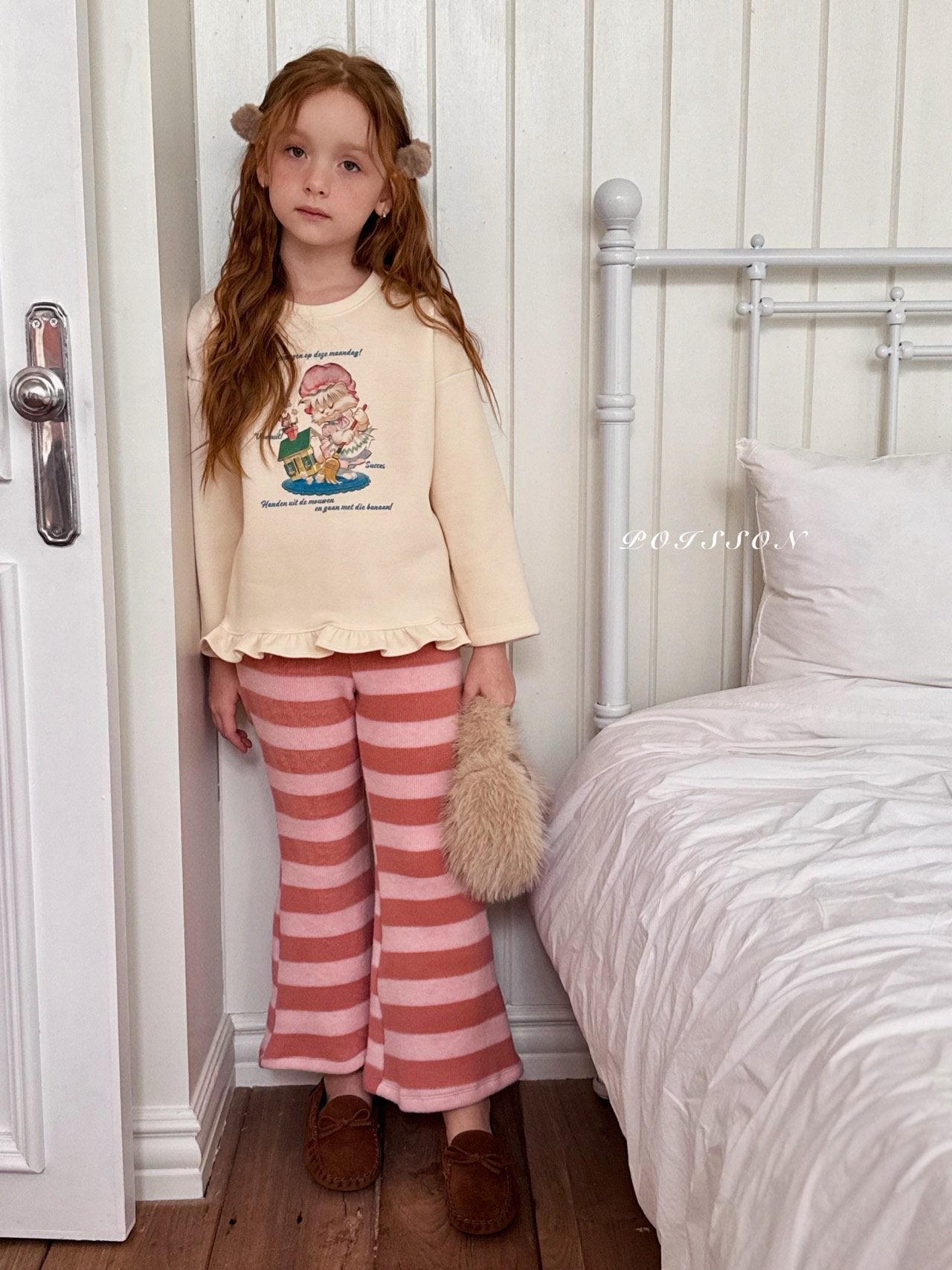 Striped bootcut pants