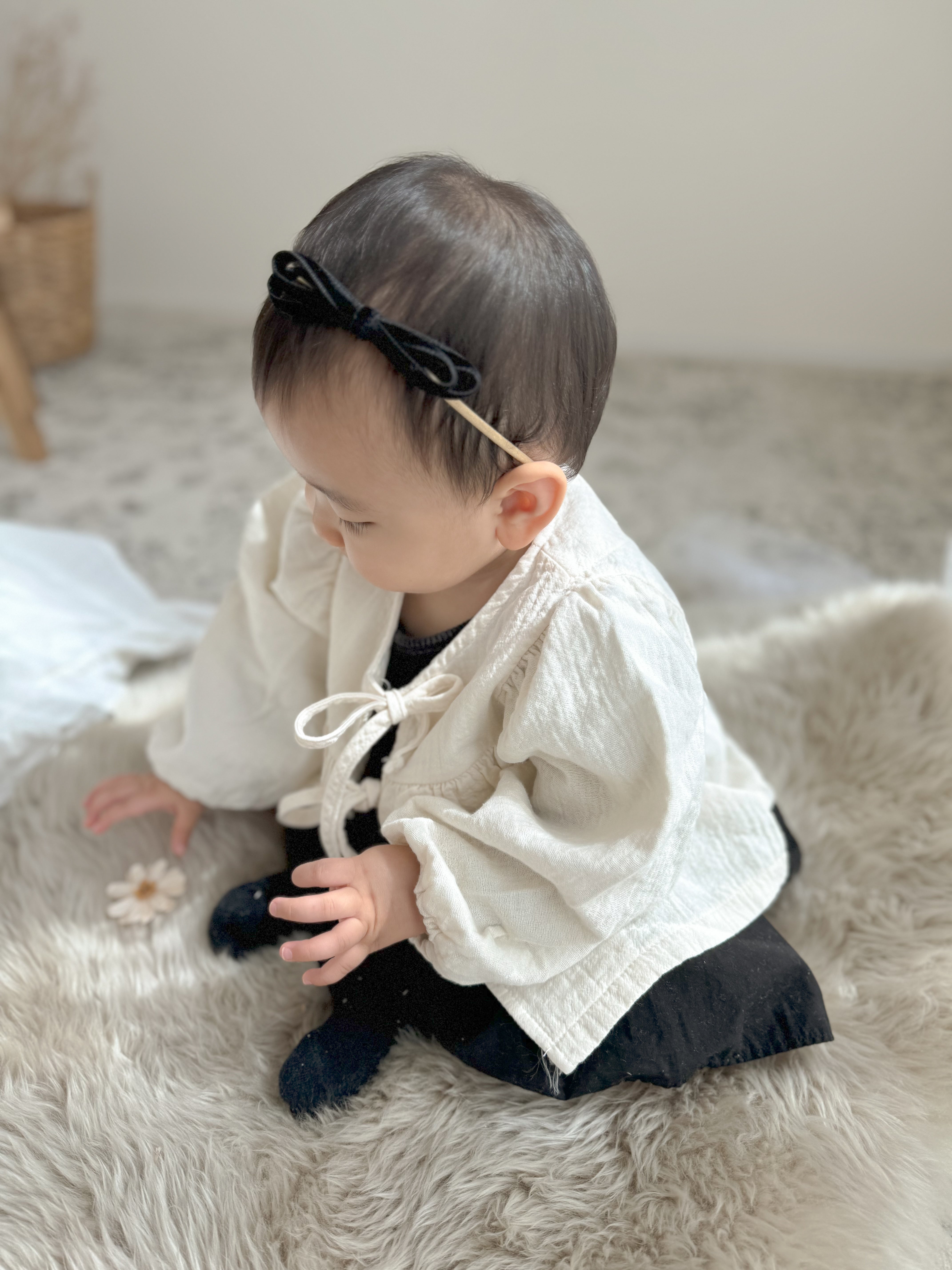 baby velvet ribbon hairband