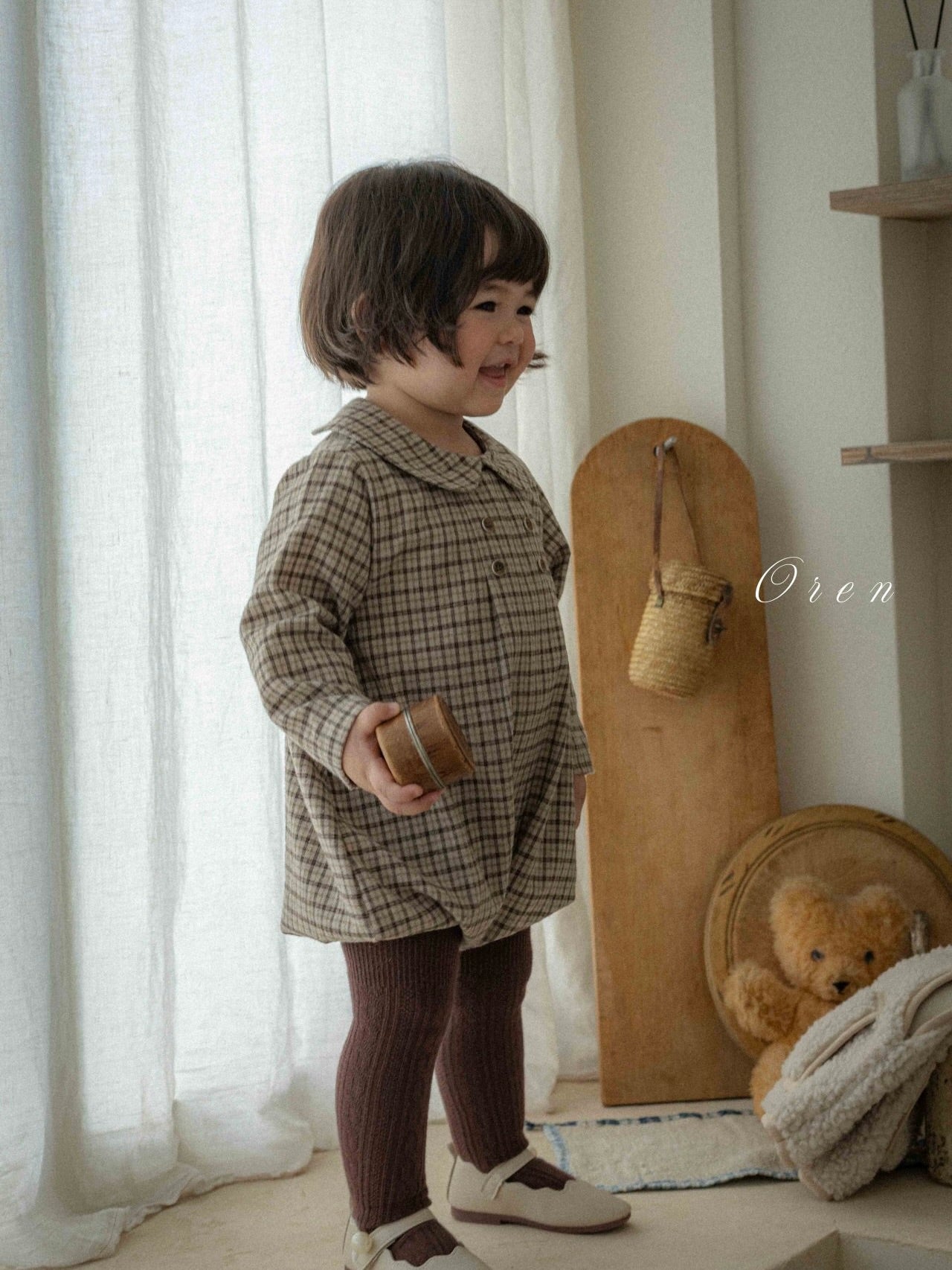 Brioche check rompers (unisex)