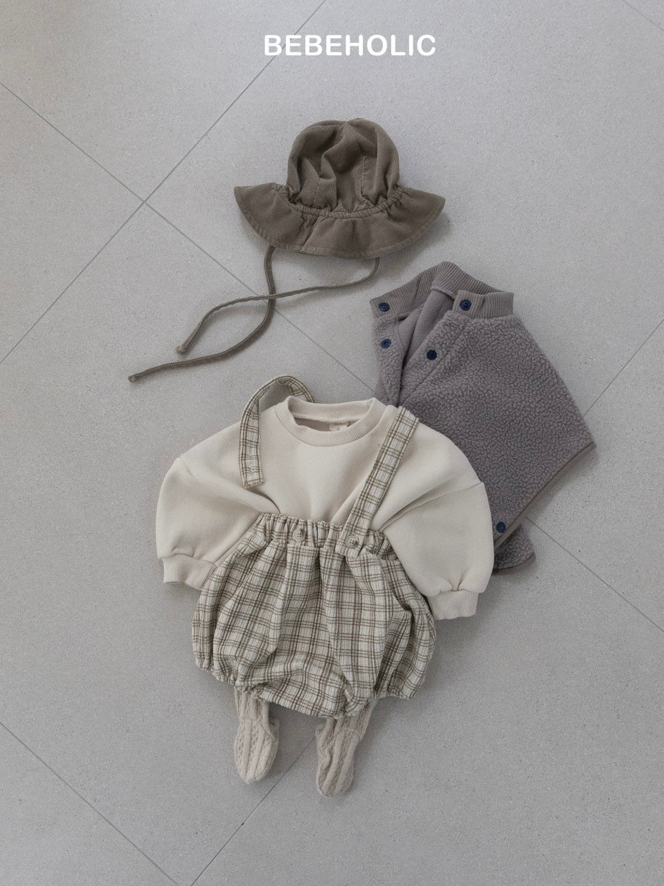 Soft check suspender bloomer