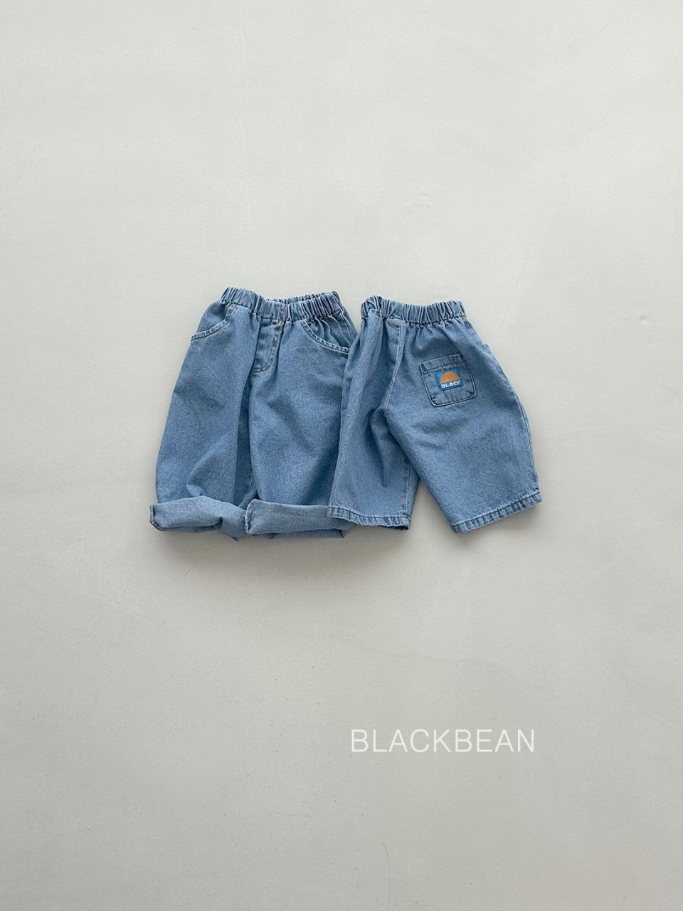 Patch denim pants