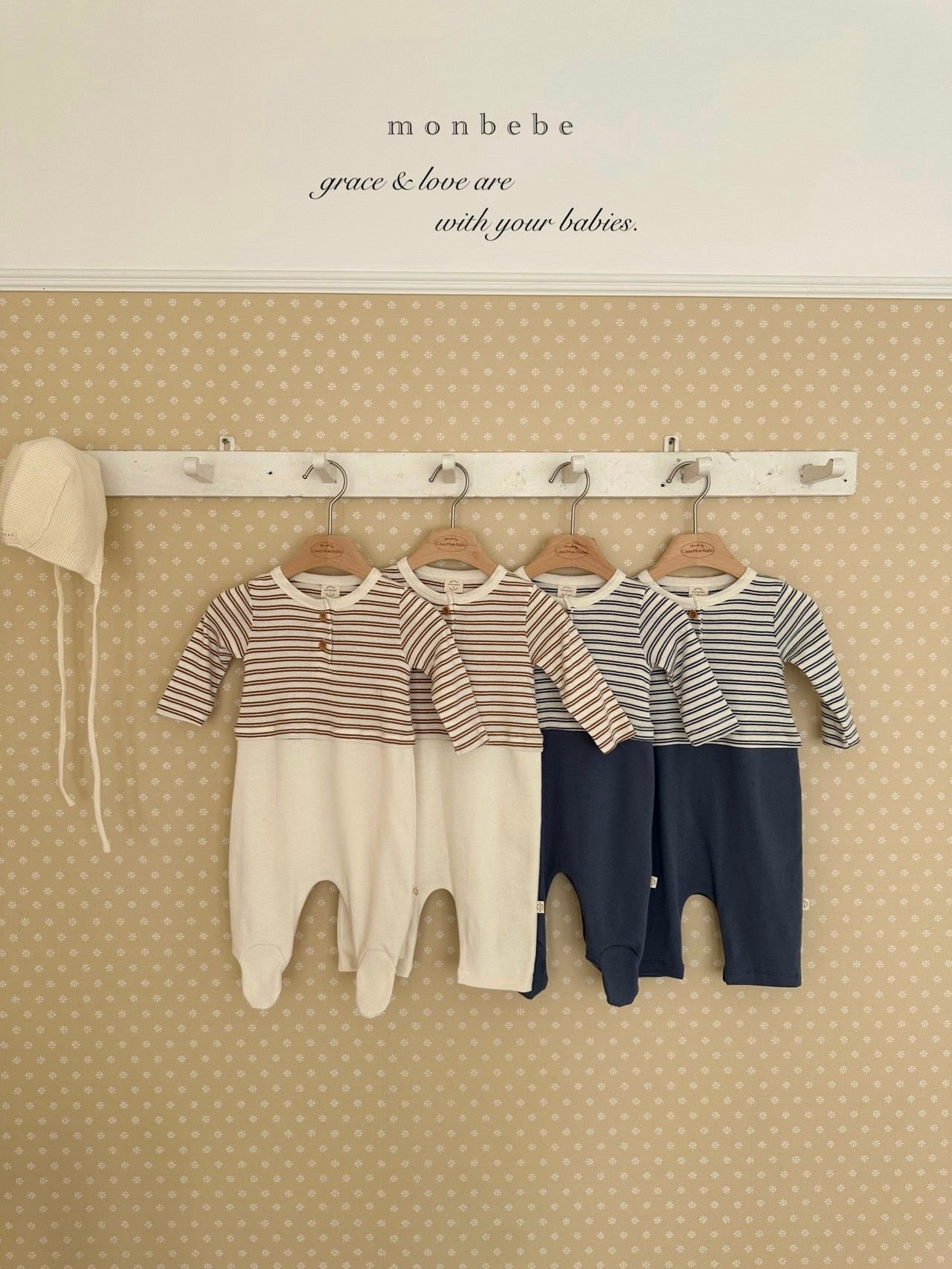 Striped contrast rompers