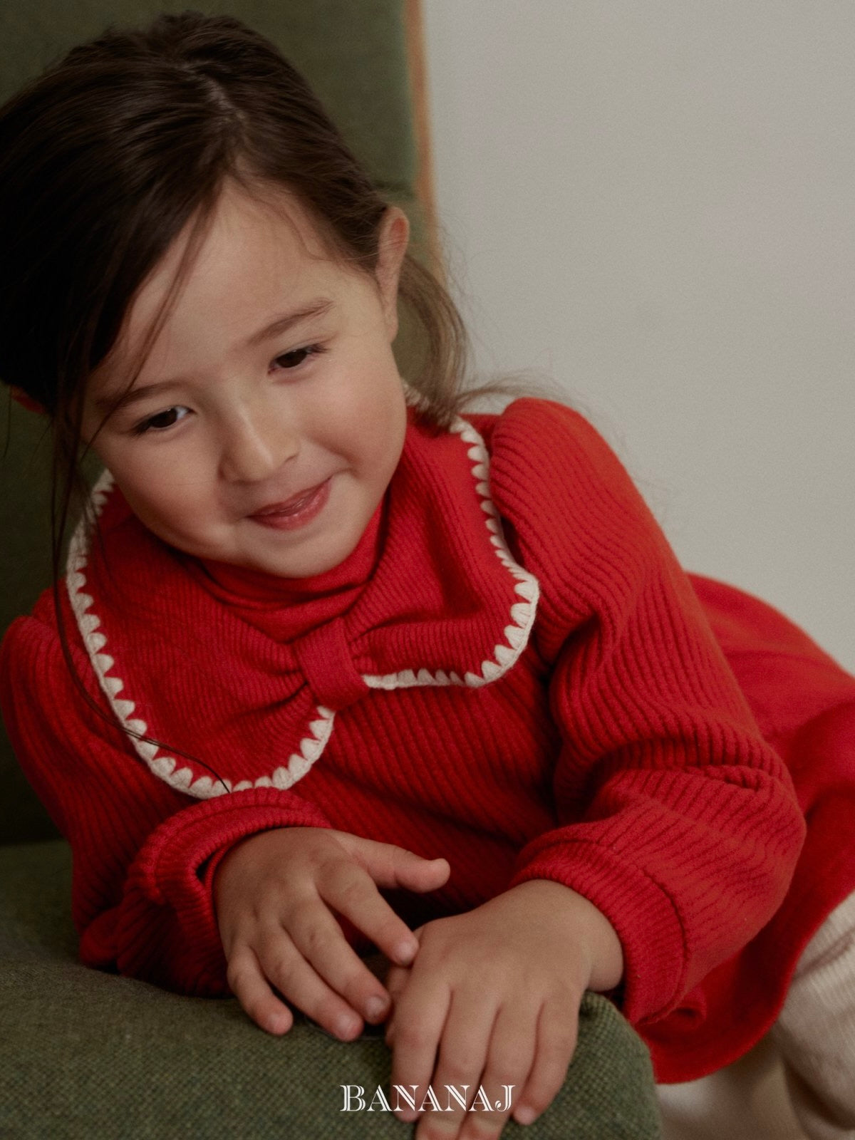 Ribbon waffle collar T