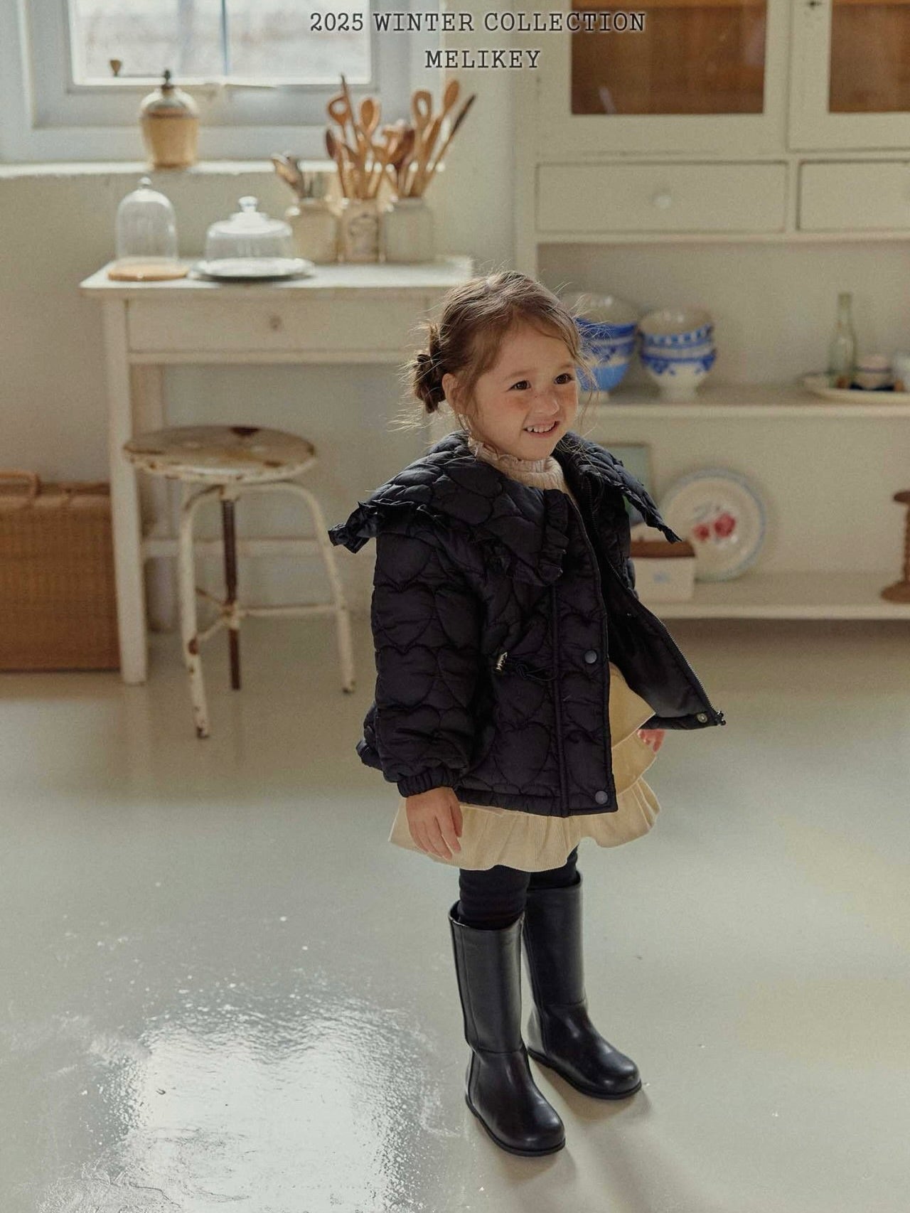 Heart quilted padding jacket