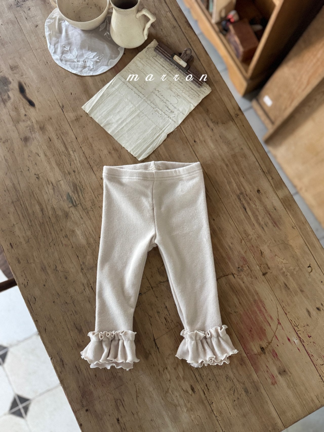 Fleece frill leggings