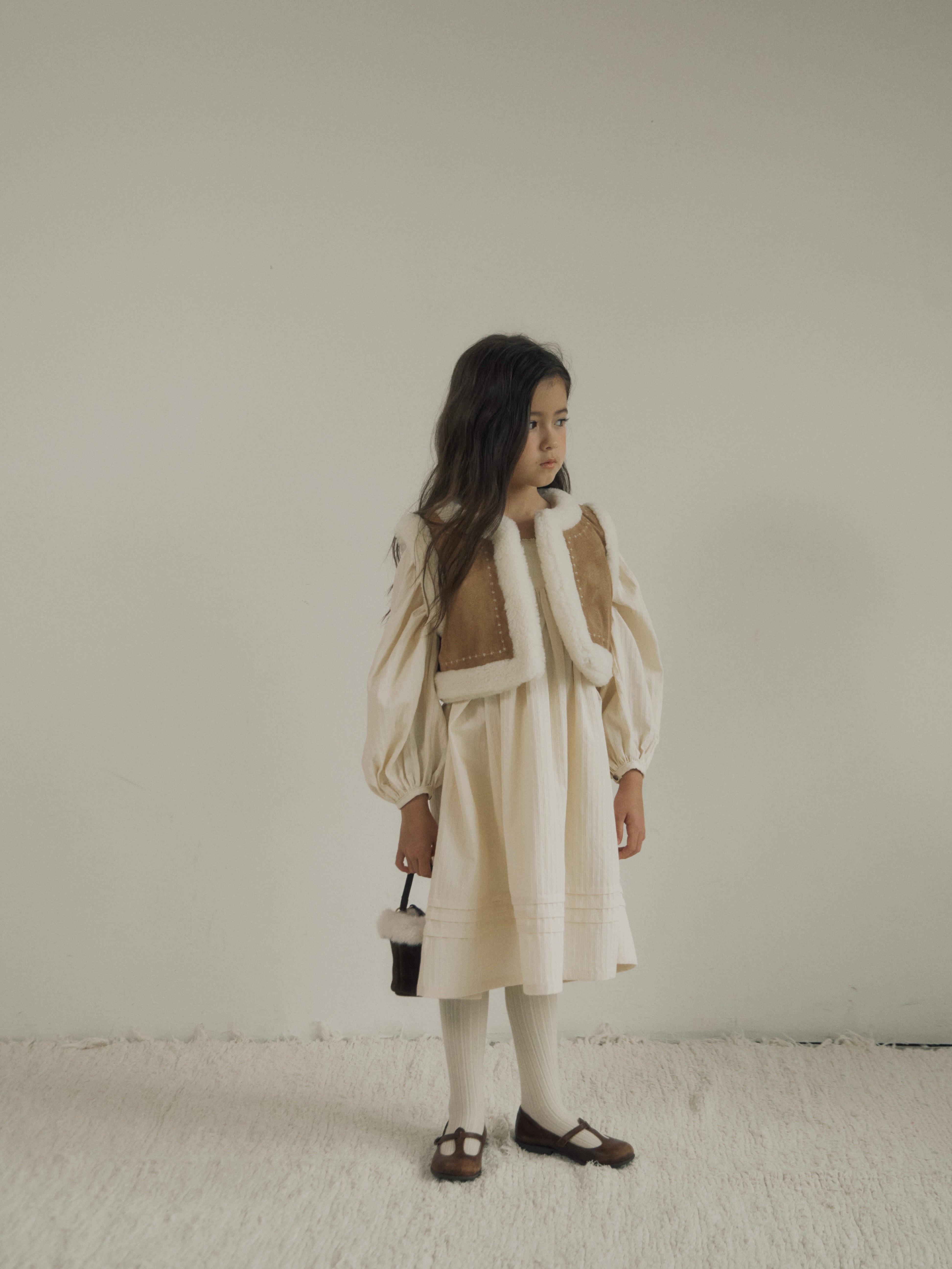 Suede reversible fur vest