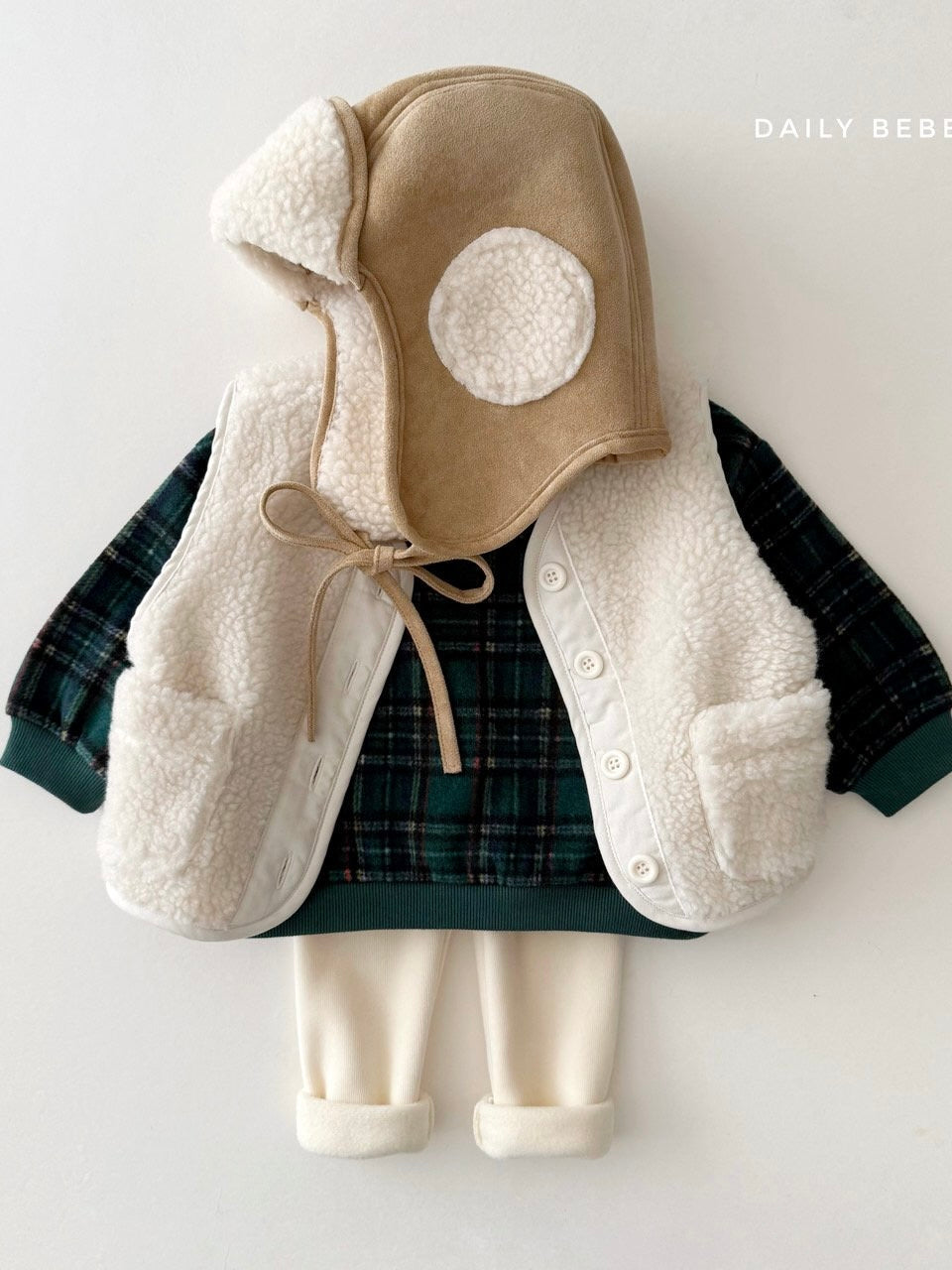 Shearling winter hat