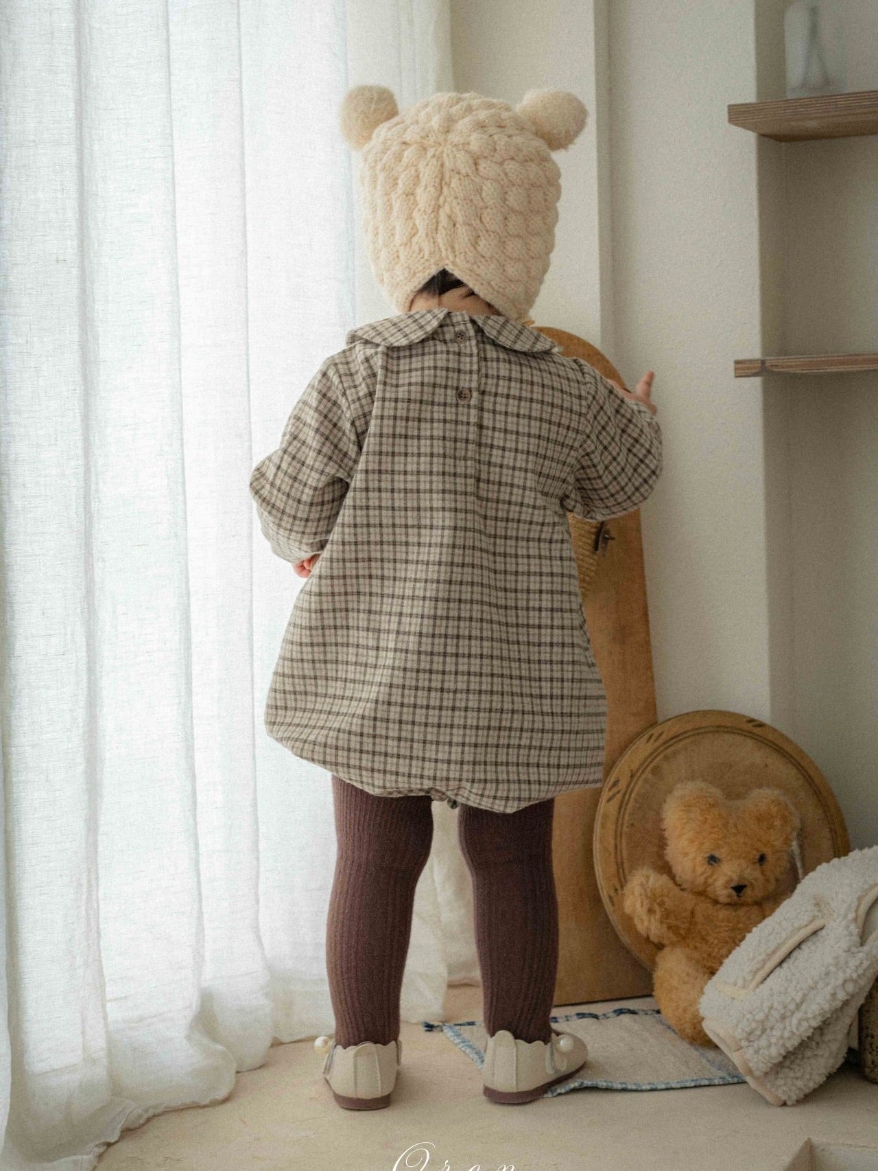 Brioche check rompers (unisex)