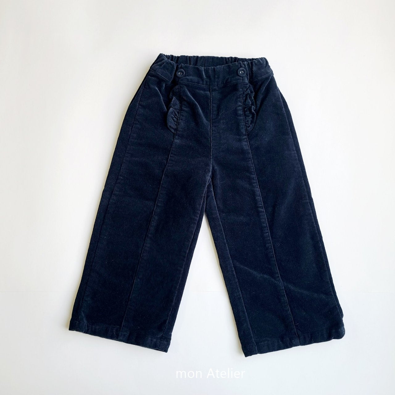 Frill corduroy pants