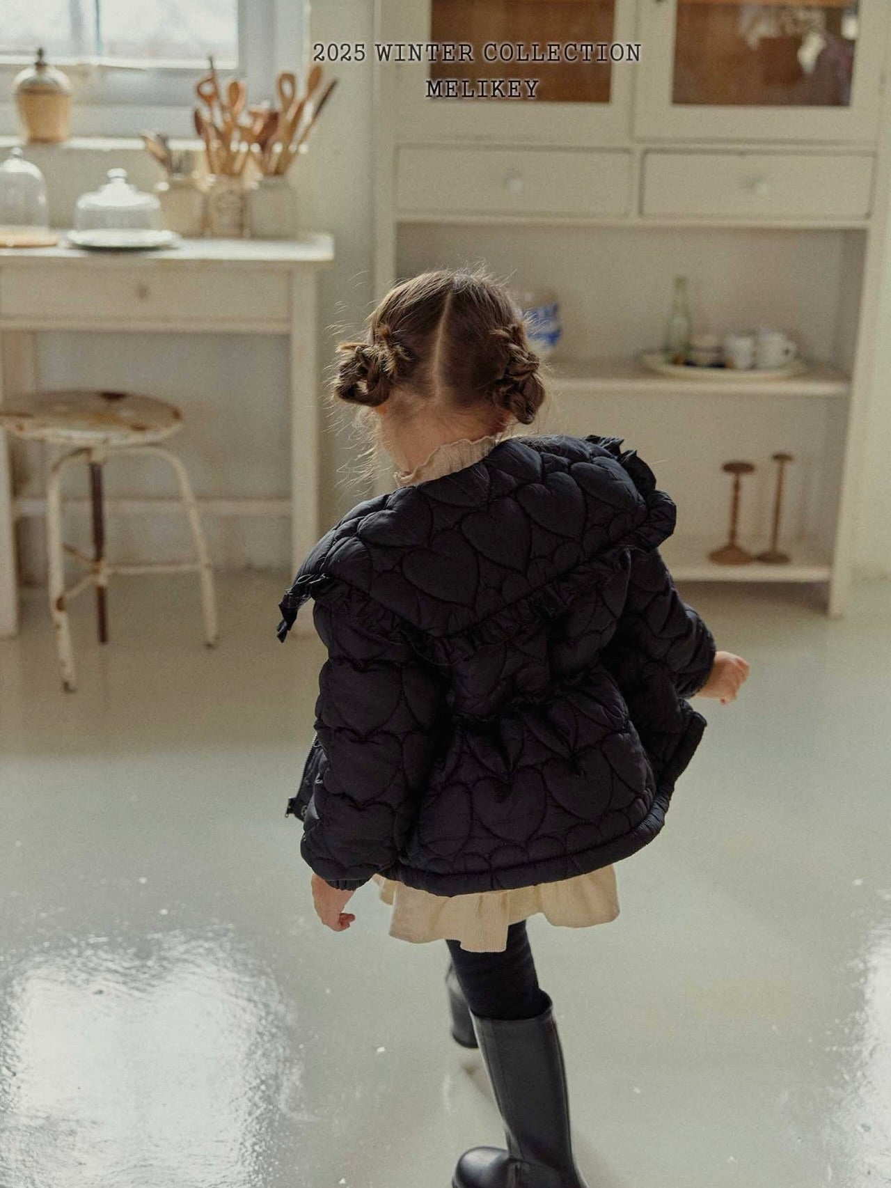 Heart quilted padding jacket