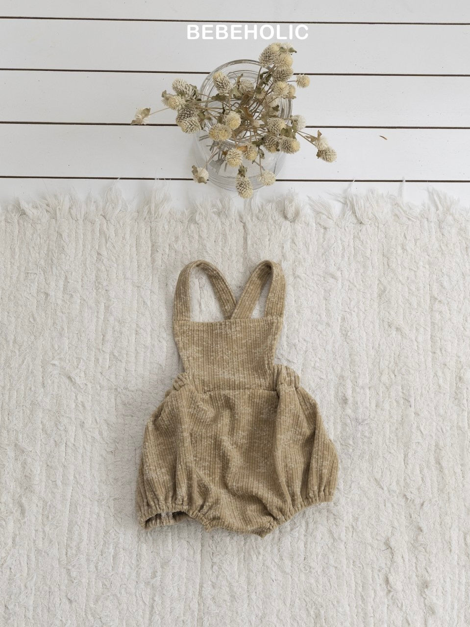 Caramel suspender rompers