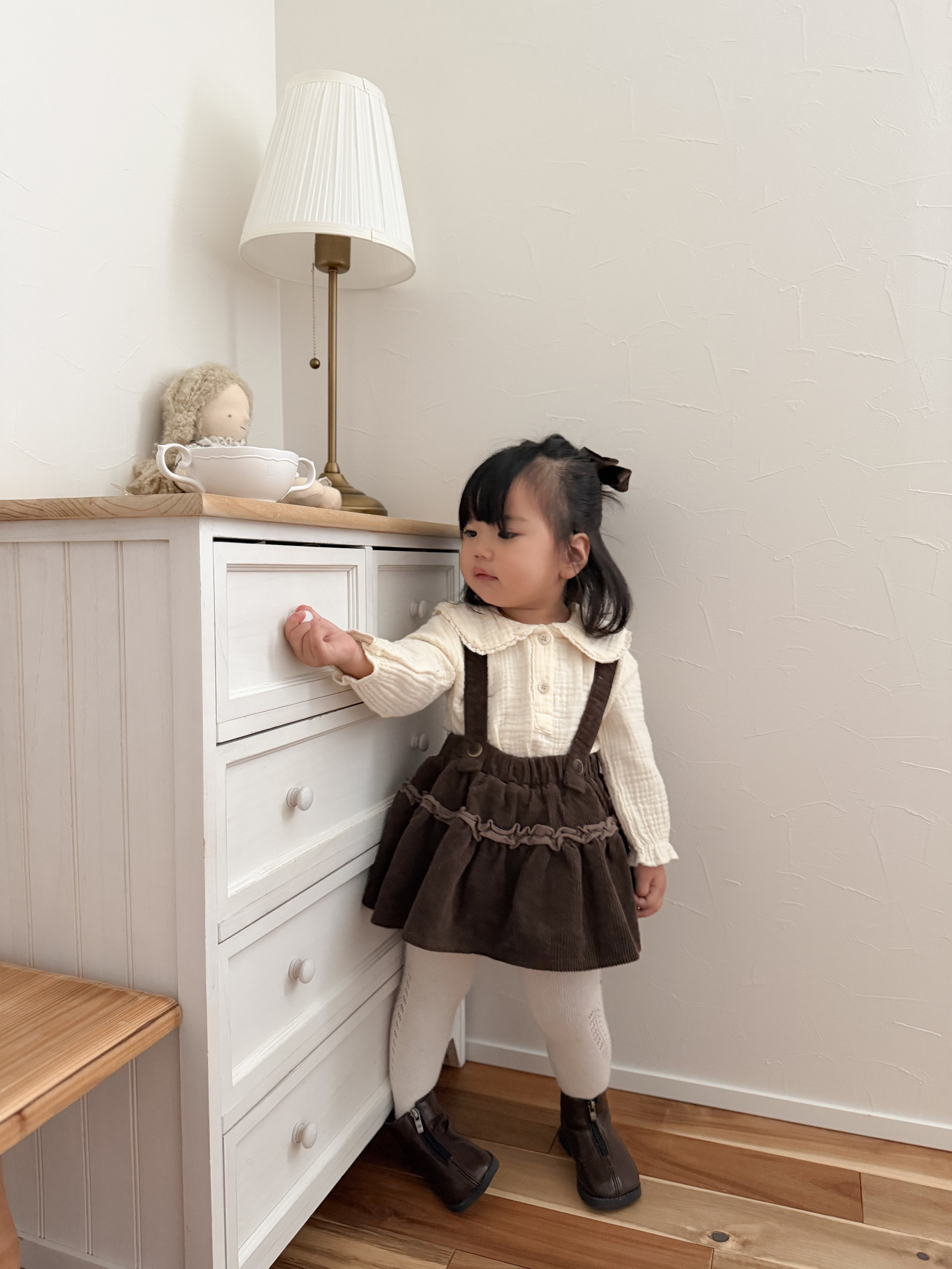 Corduroy frill skirt bloomer