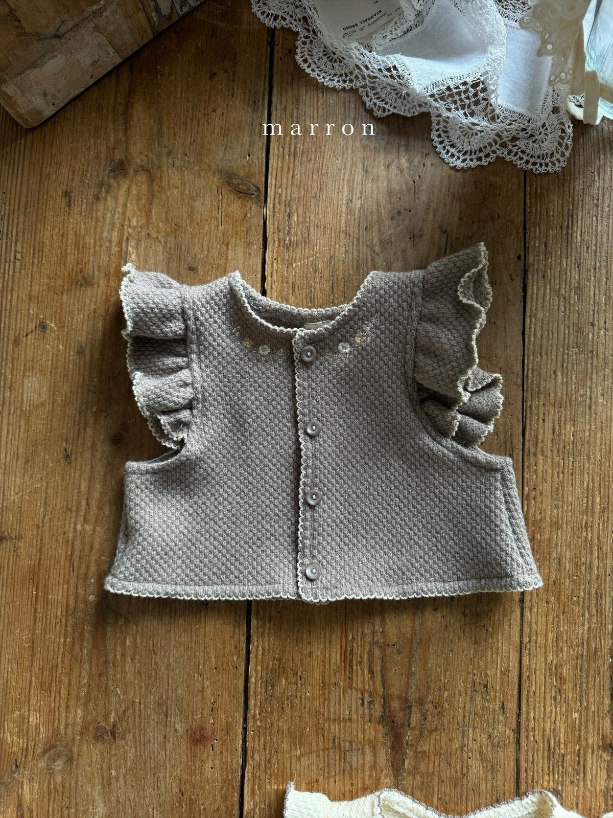 Embroidered knit vest