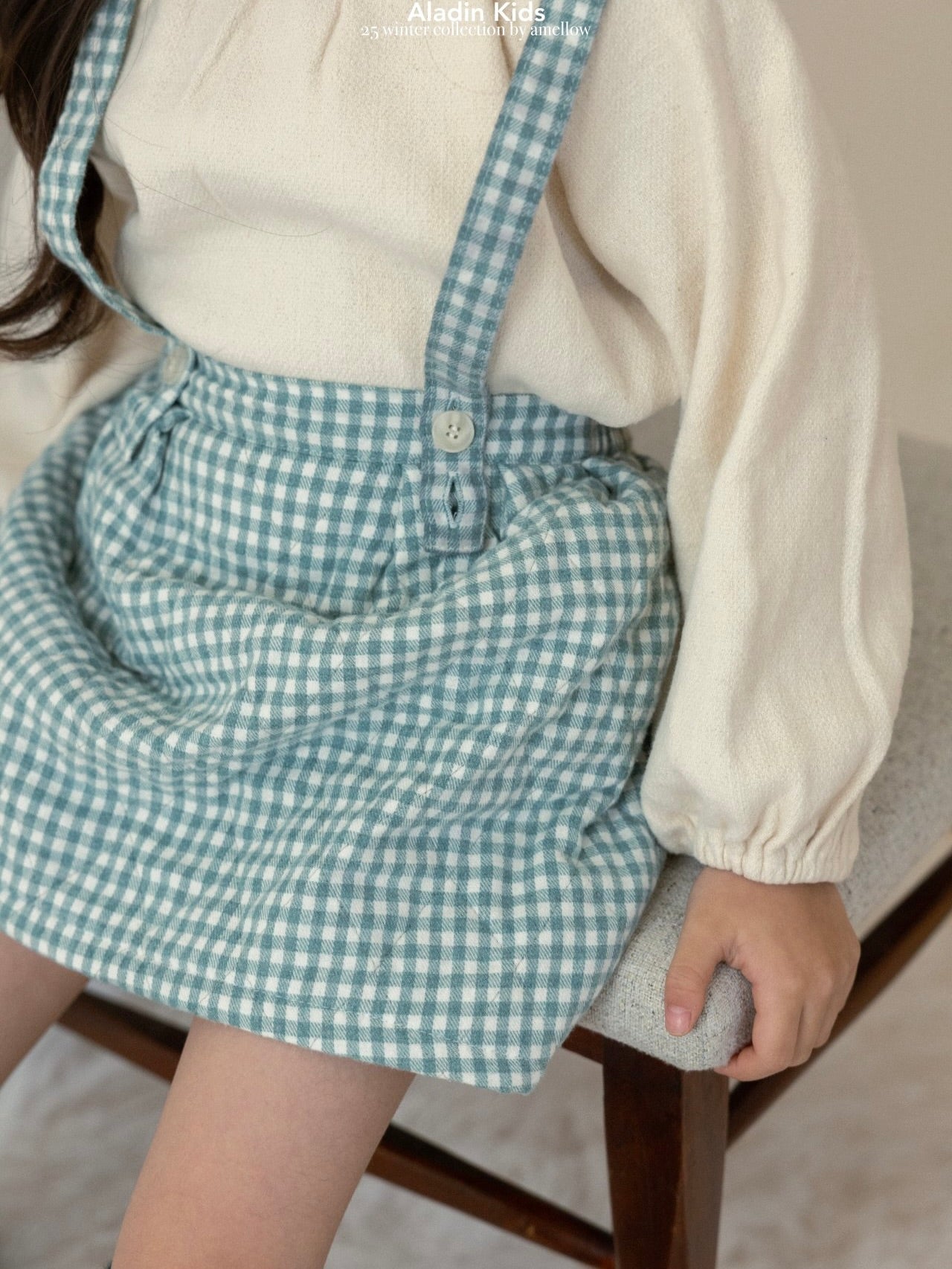 Suspender check padded skirt