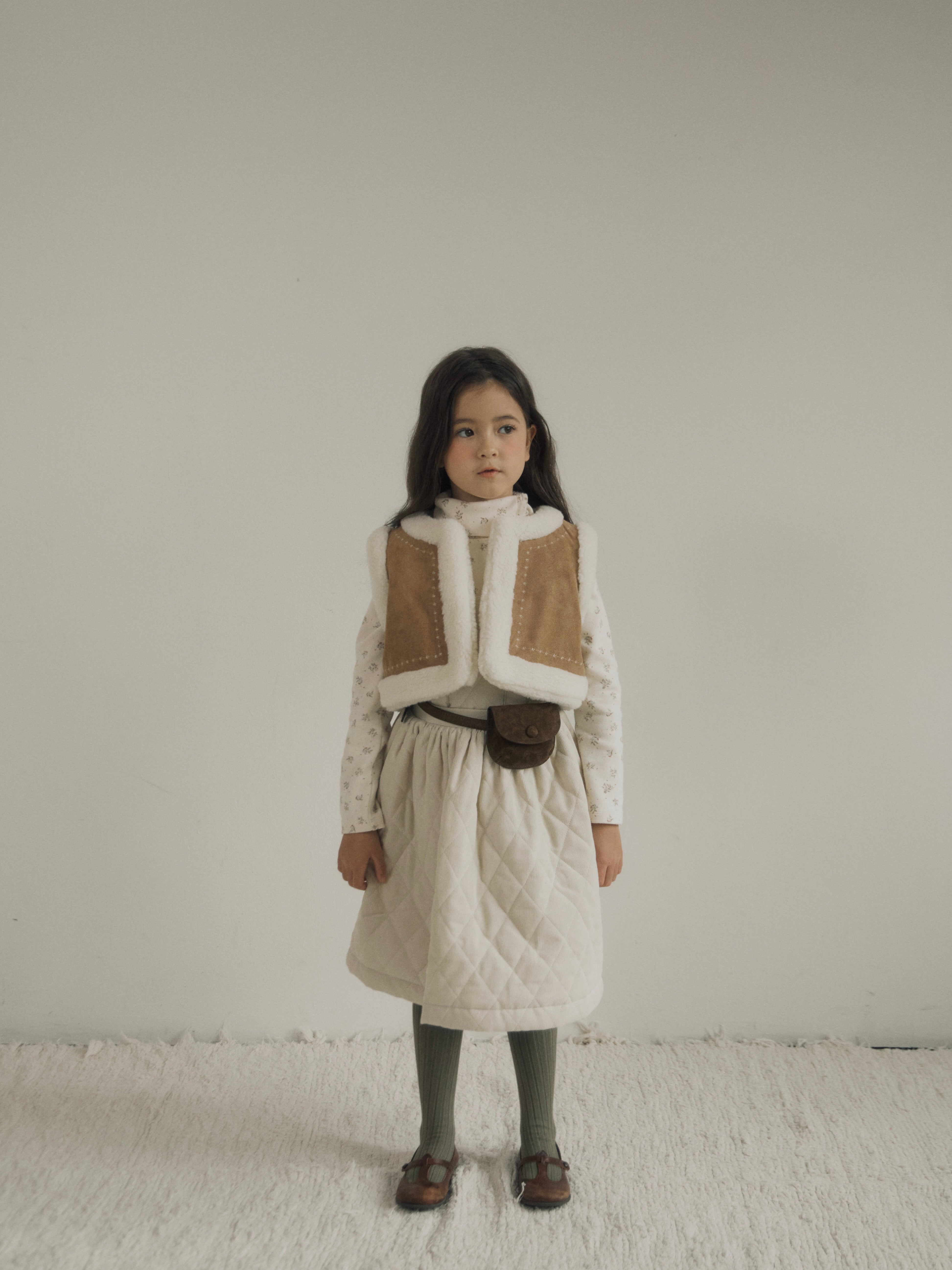 Suede reversible fur vest