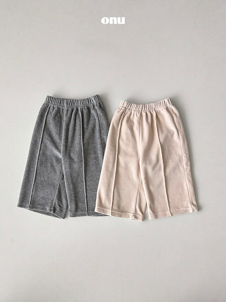 Velour pintuck pants