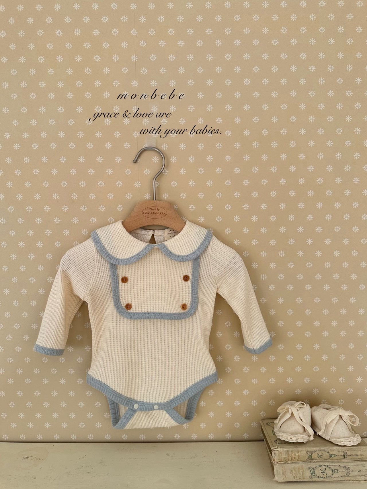 Boy bib waffle rompers