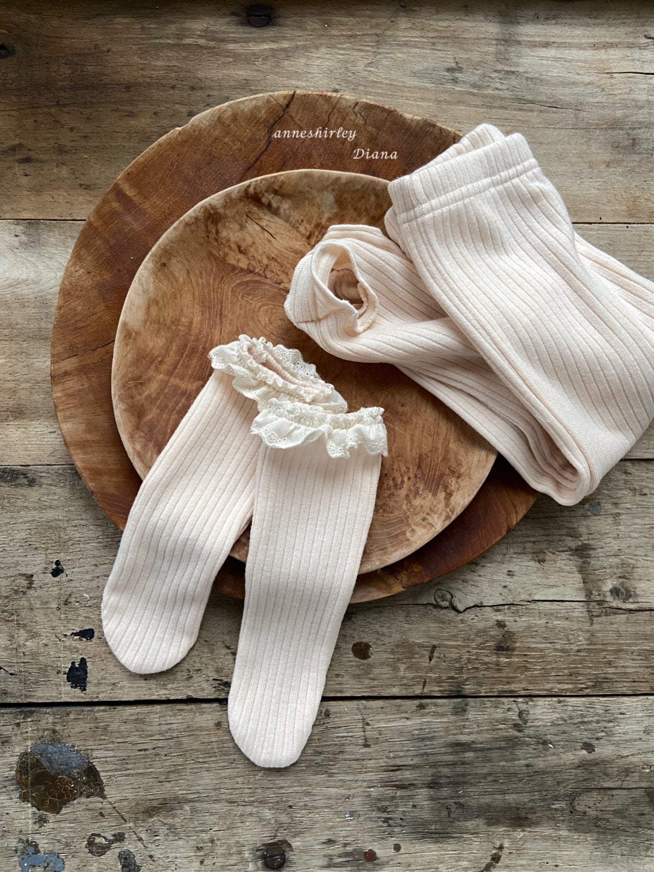 Ribbon leggings + lace socks set