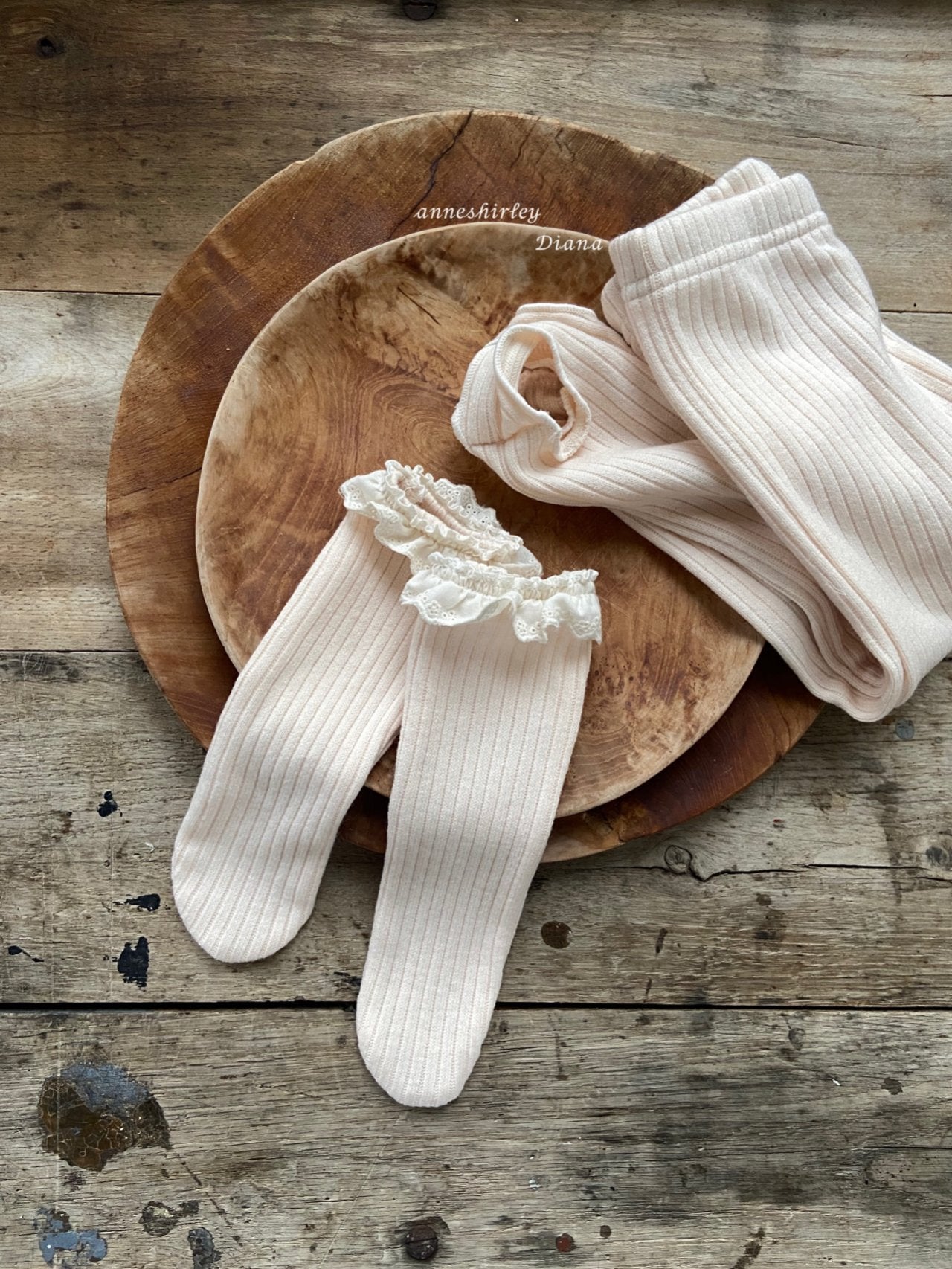 Ribbon leggings + lace socks set