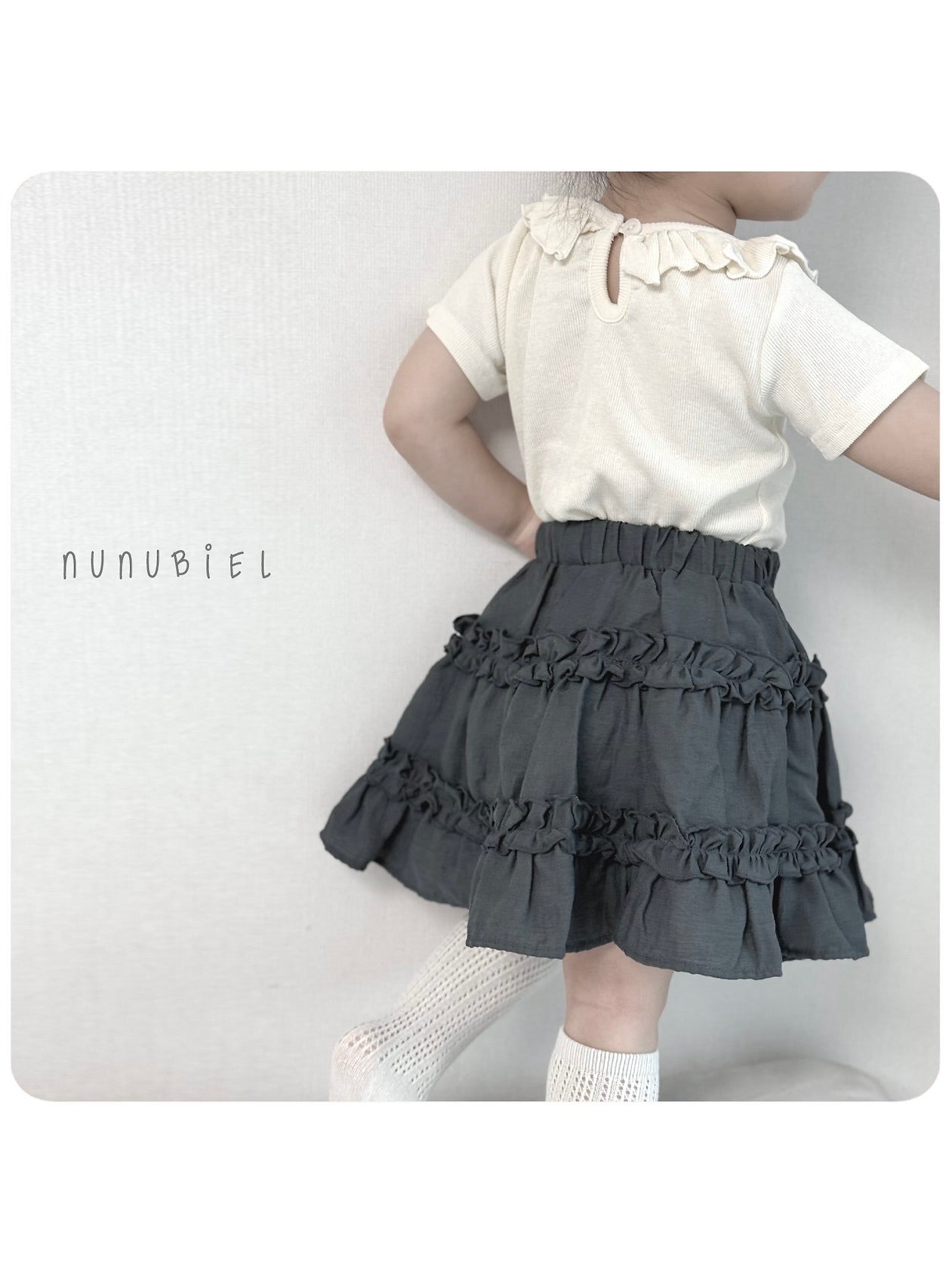 Ribbed frill T shirts