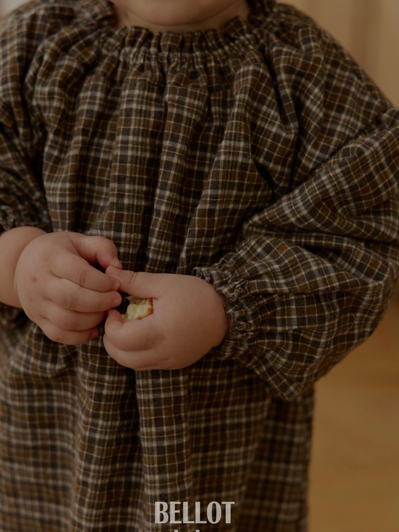 Peach check one piece