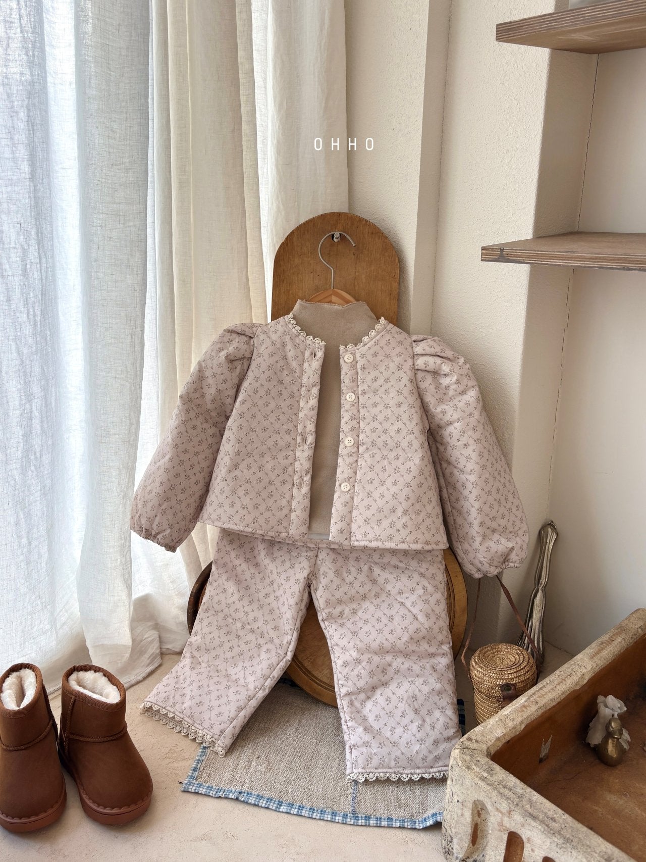 Rose lace padded jacket