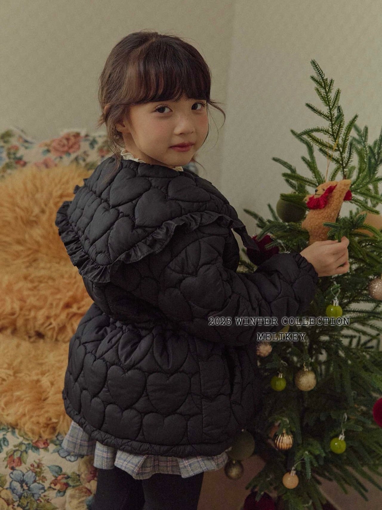 Heart quilted padding jacket