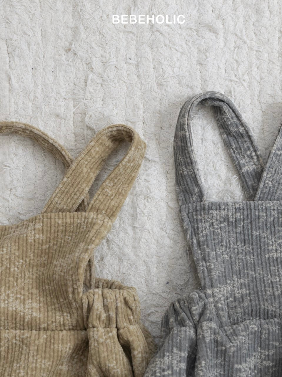 Caramel suspender rompers