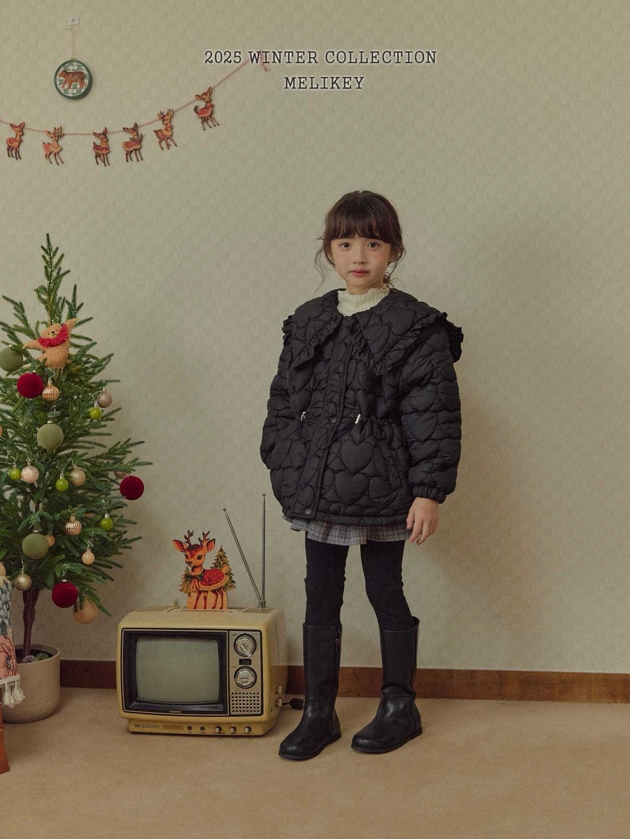 Heart quilted padding jacket