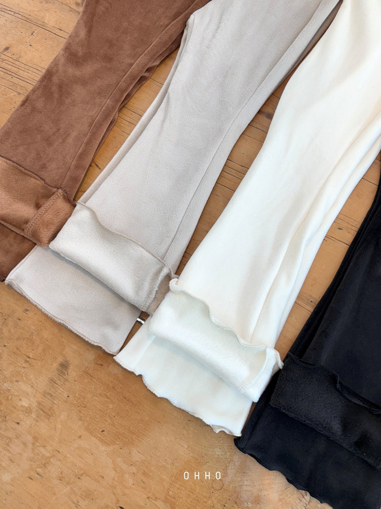 French velour bootcut pants