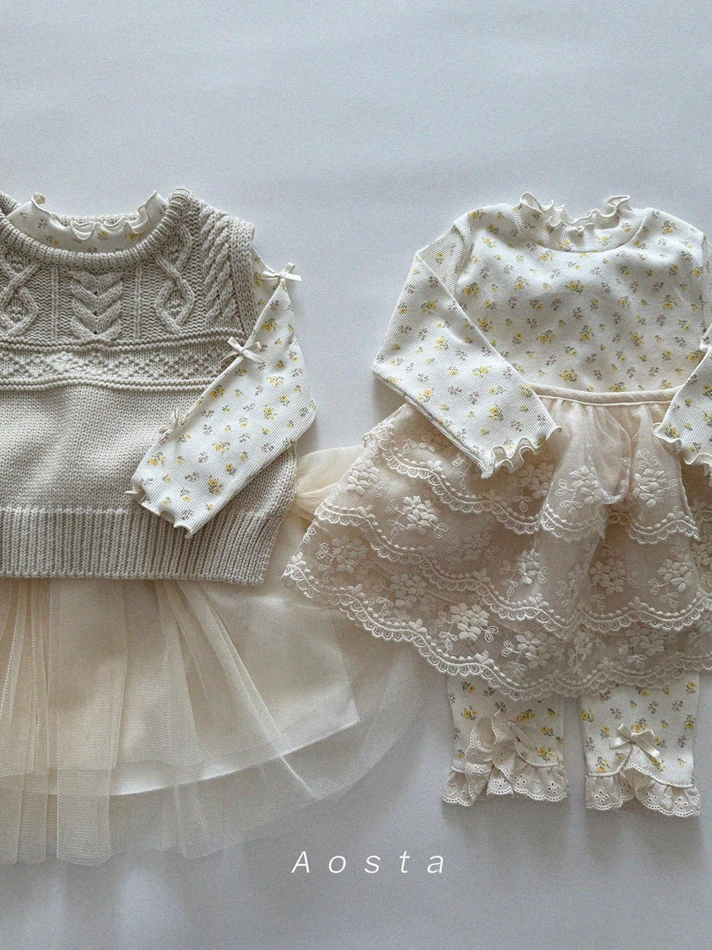 Lace ribbon skirt