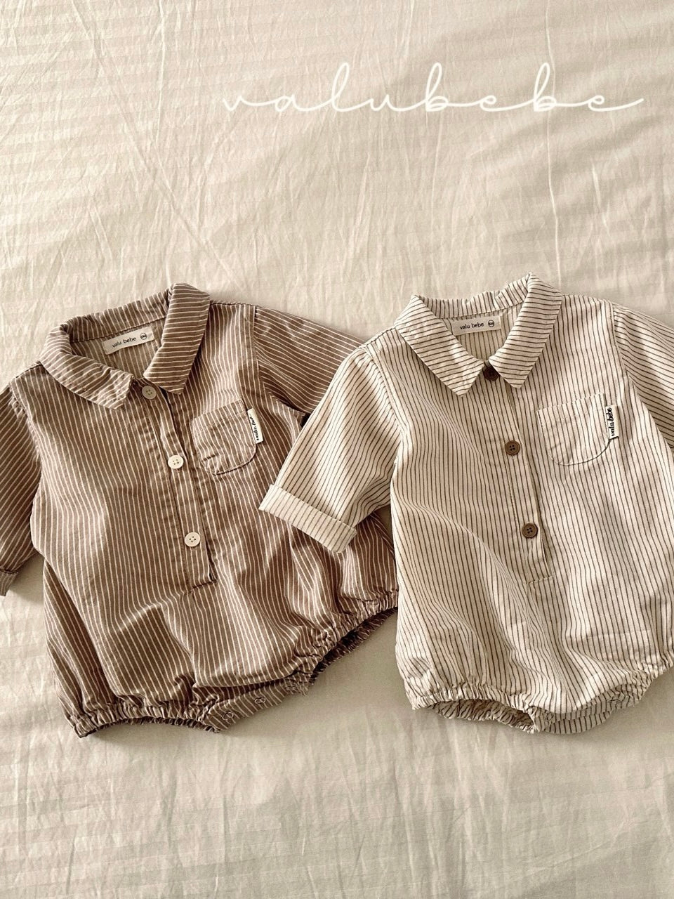 Striped shirt rompers