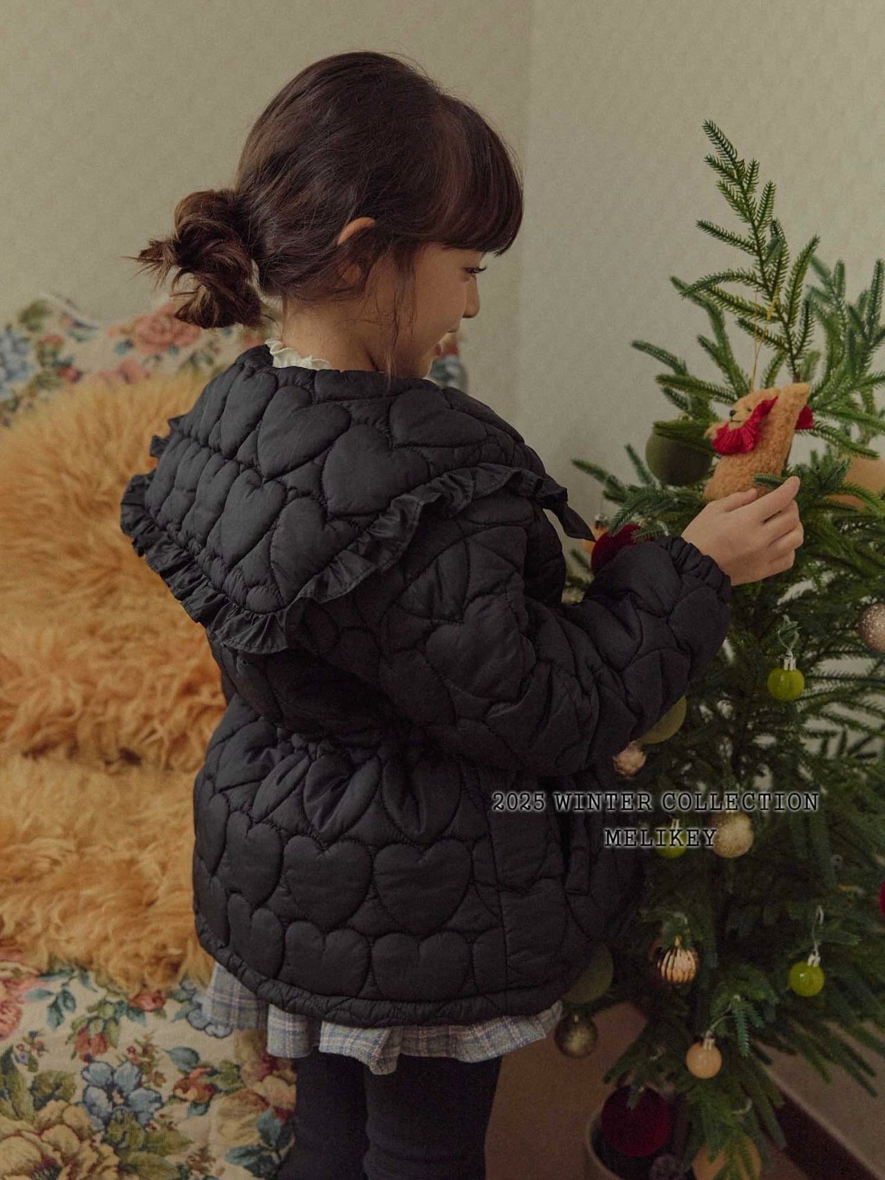 Heart quilted padding jacket