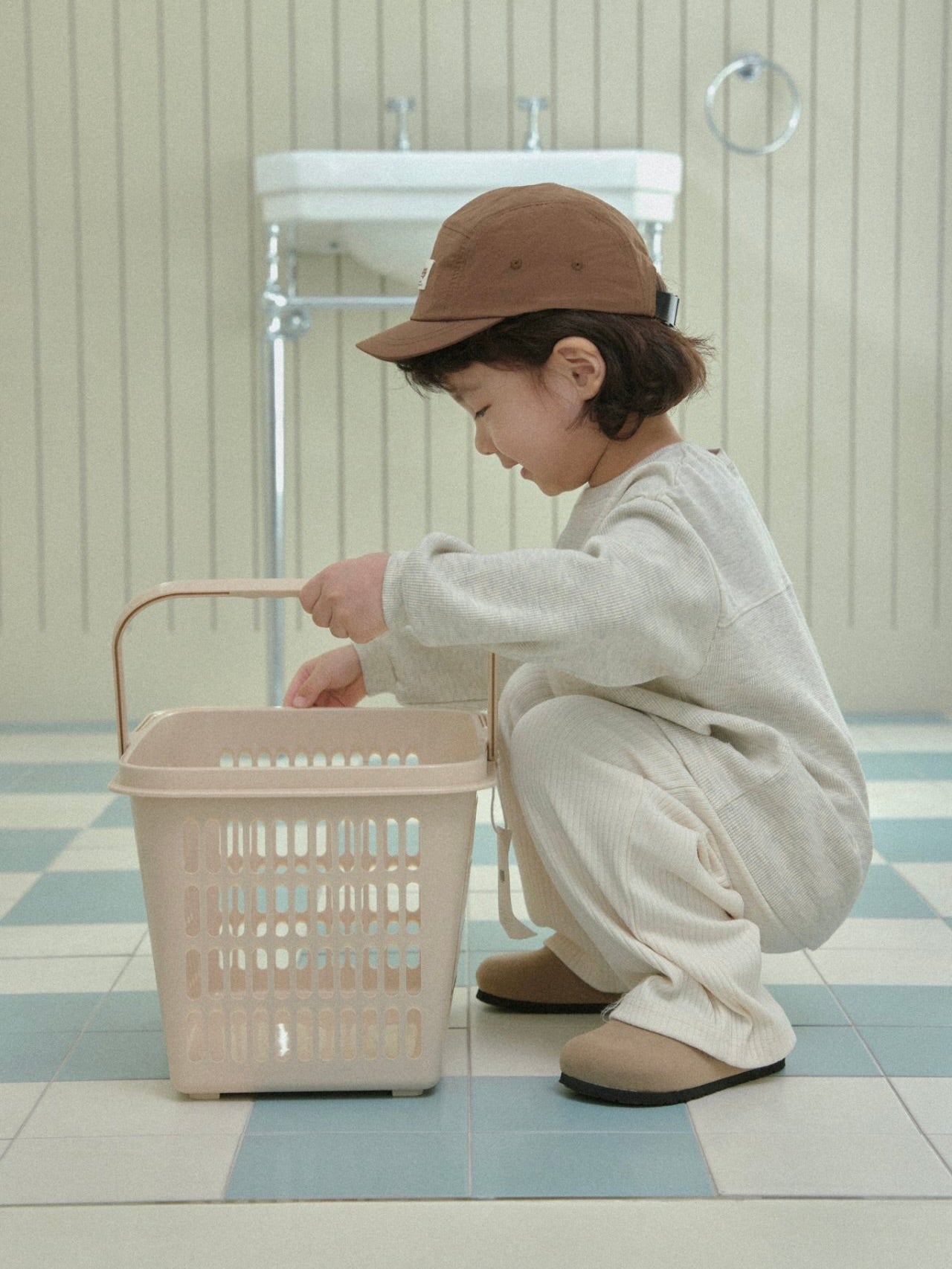 Spring ribbed wide pants