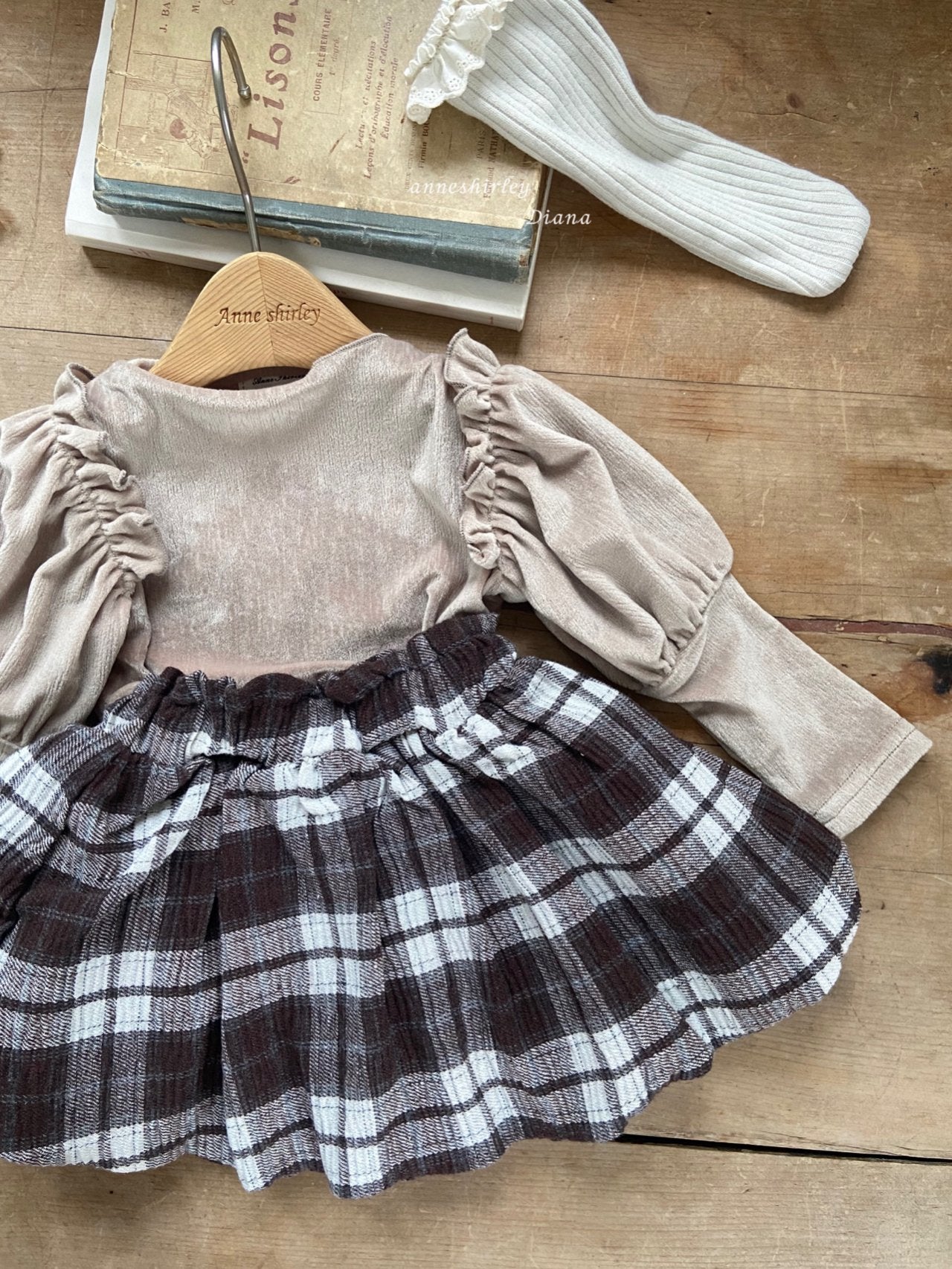 Pumpkin check skirt