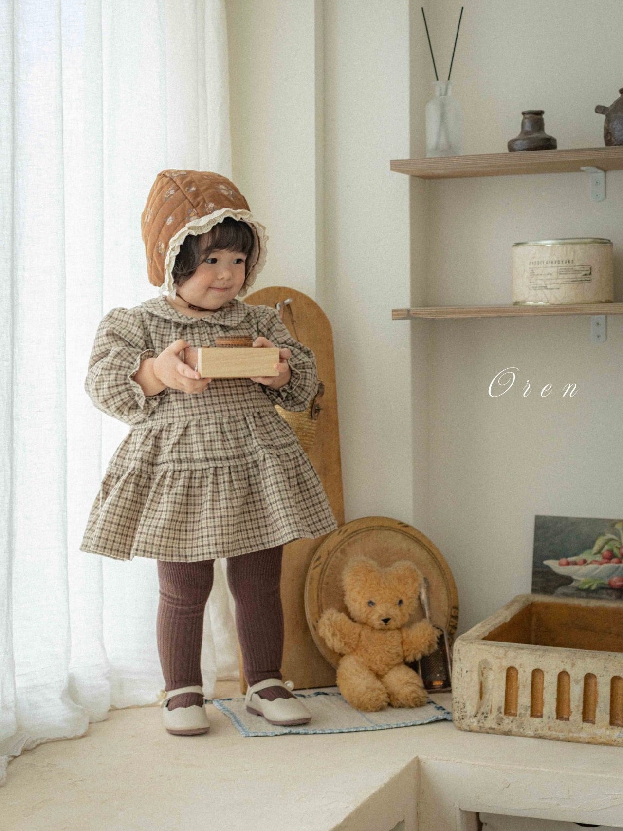 Brioche check rompers (unisex)