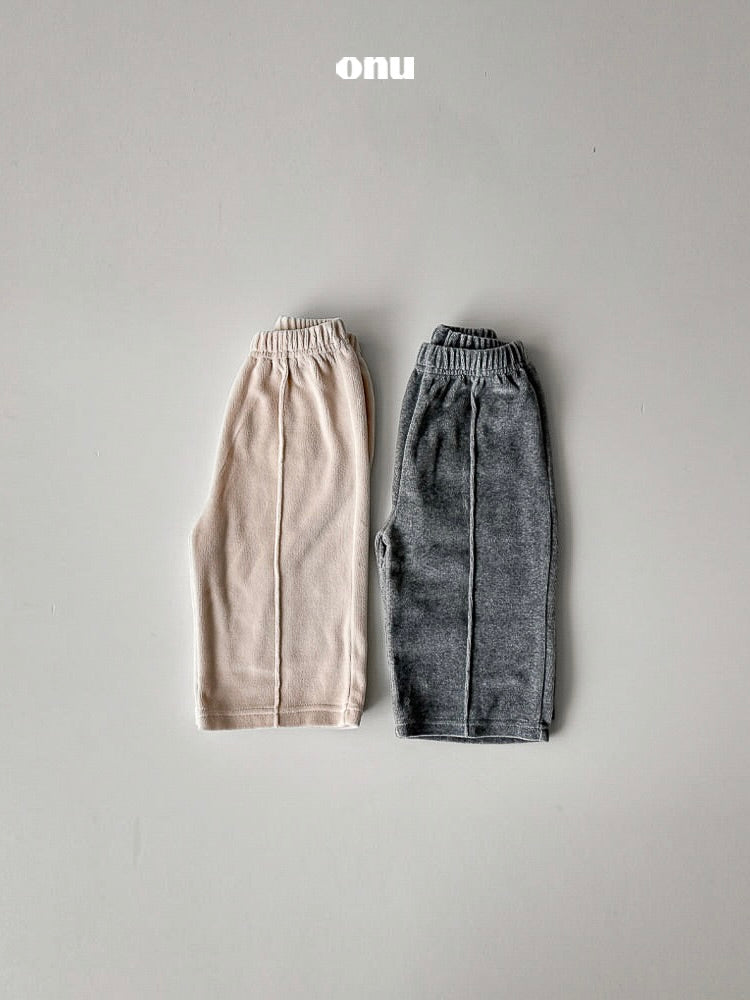 Velour pintuck pants