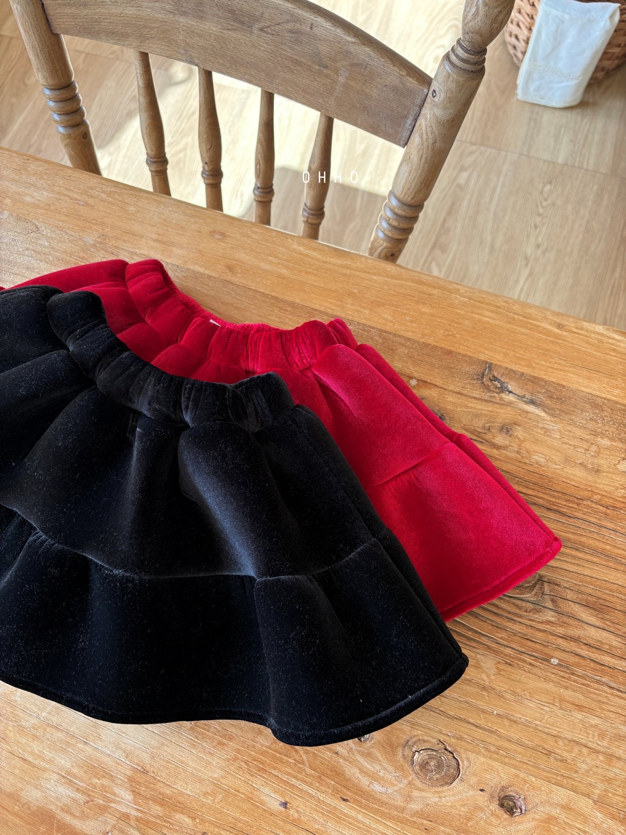 Mary velvet shirring skirt
