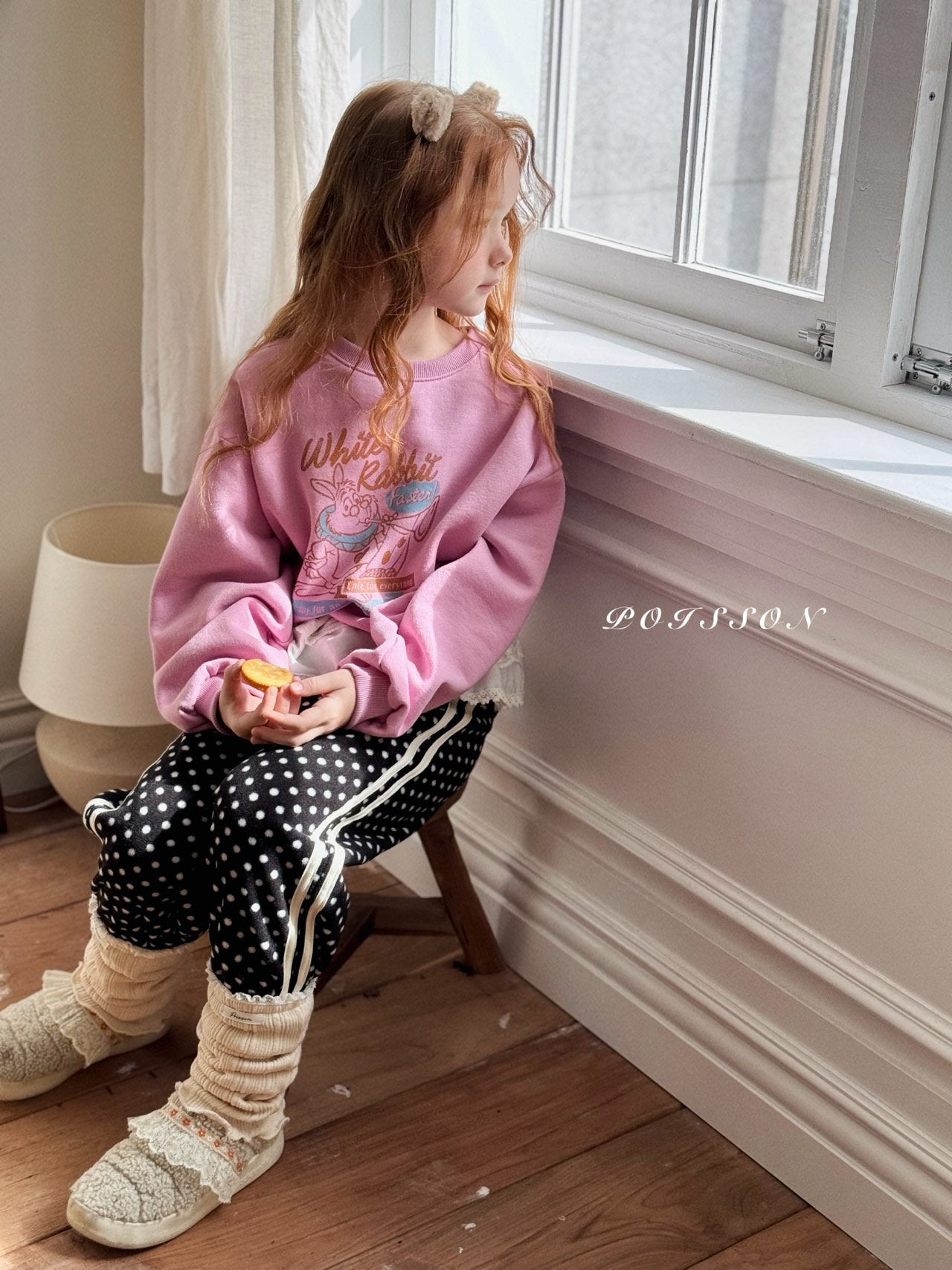 Dot fleece jogger pants