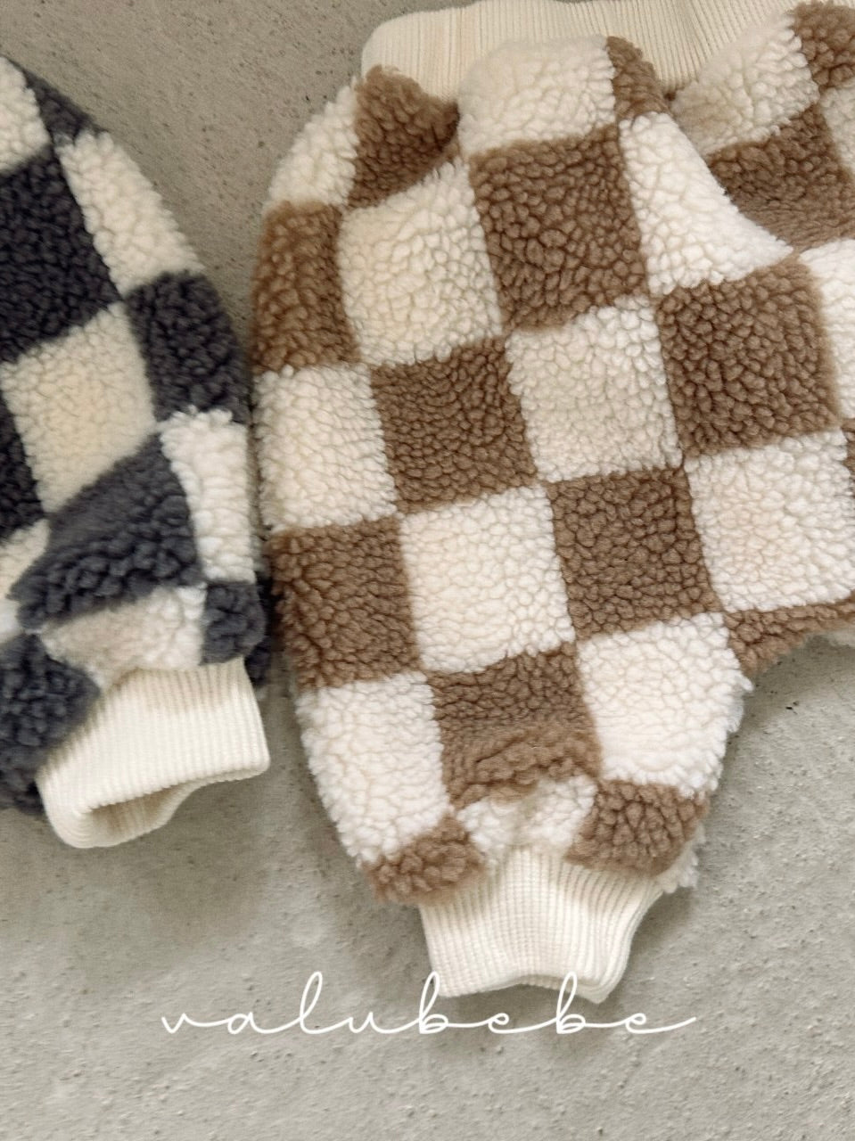 Big check fluffy jogger pants (baby)