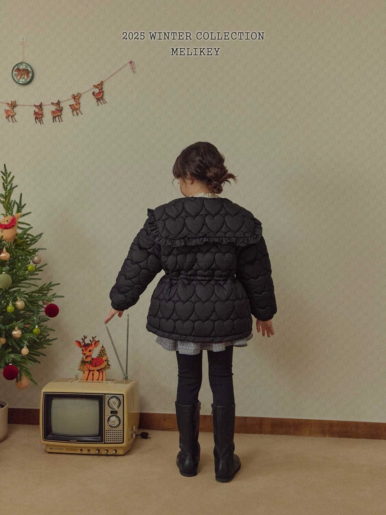 Heart quilted padding jacket