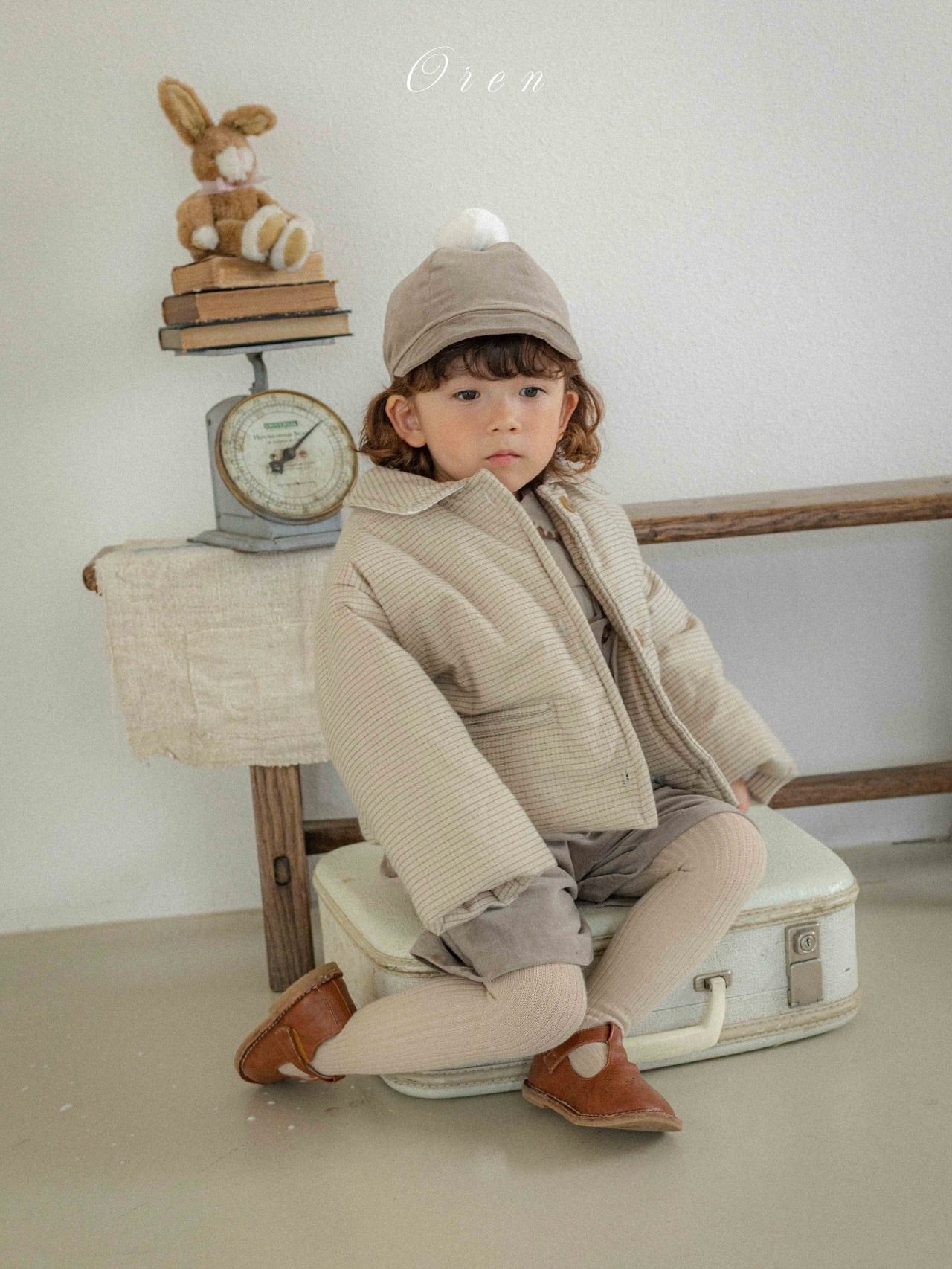 Baguette check padded jumper