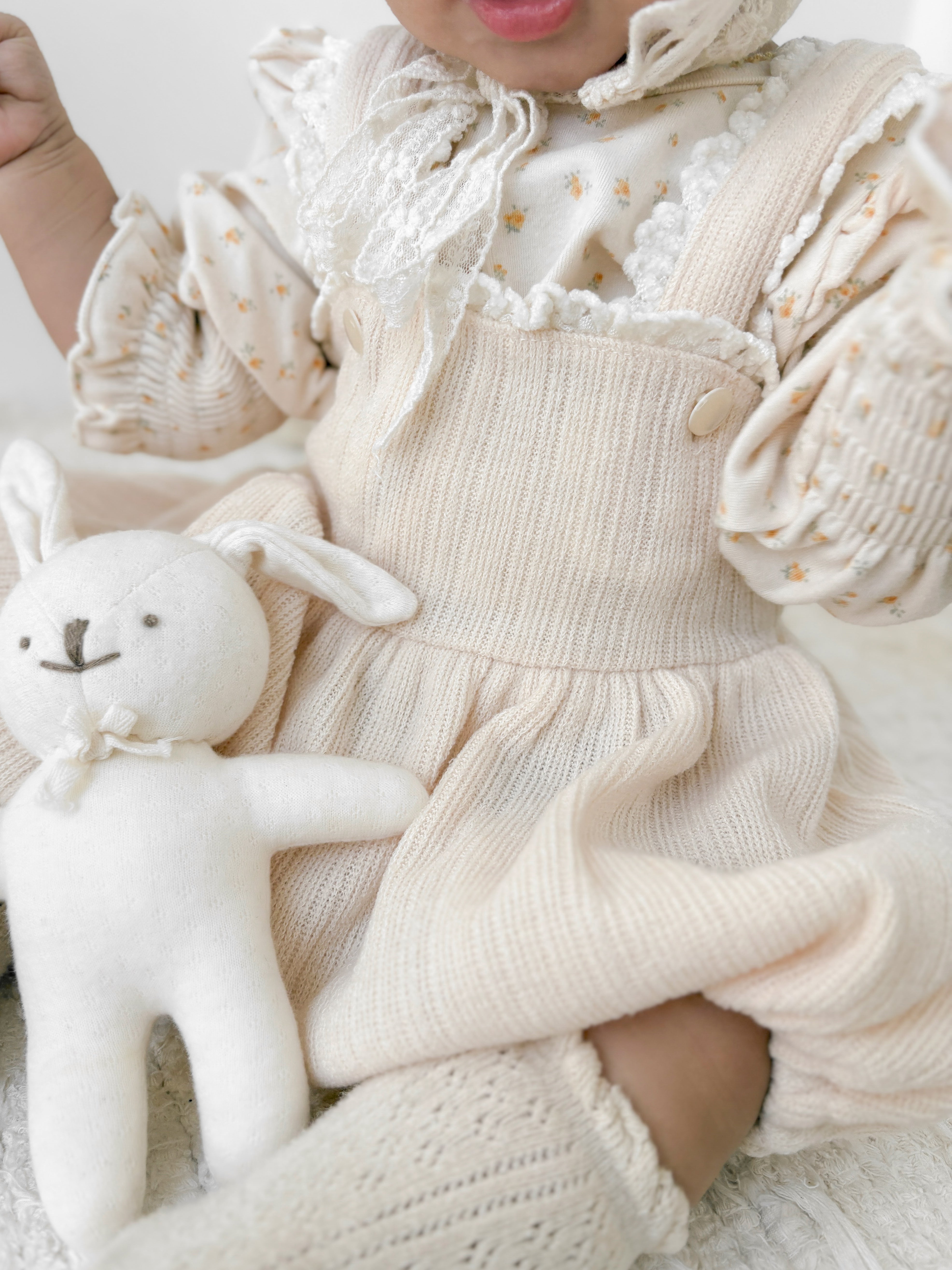 Lumi lace suspender rompers